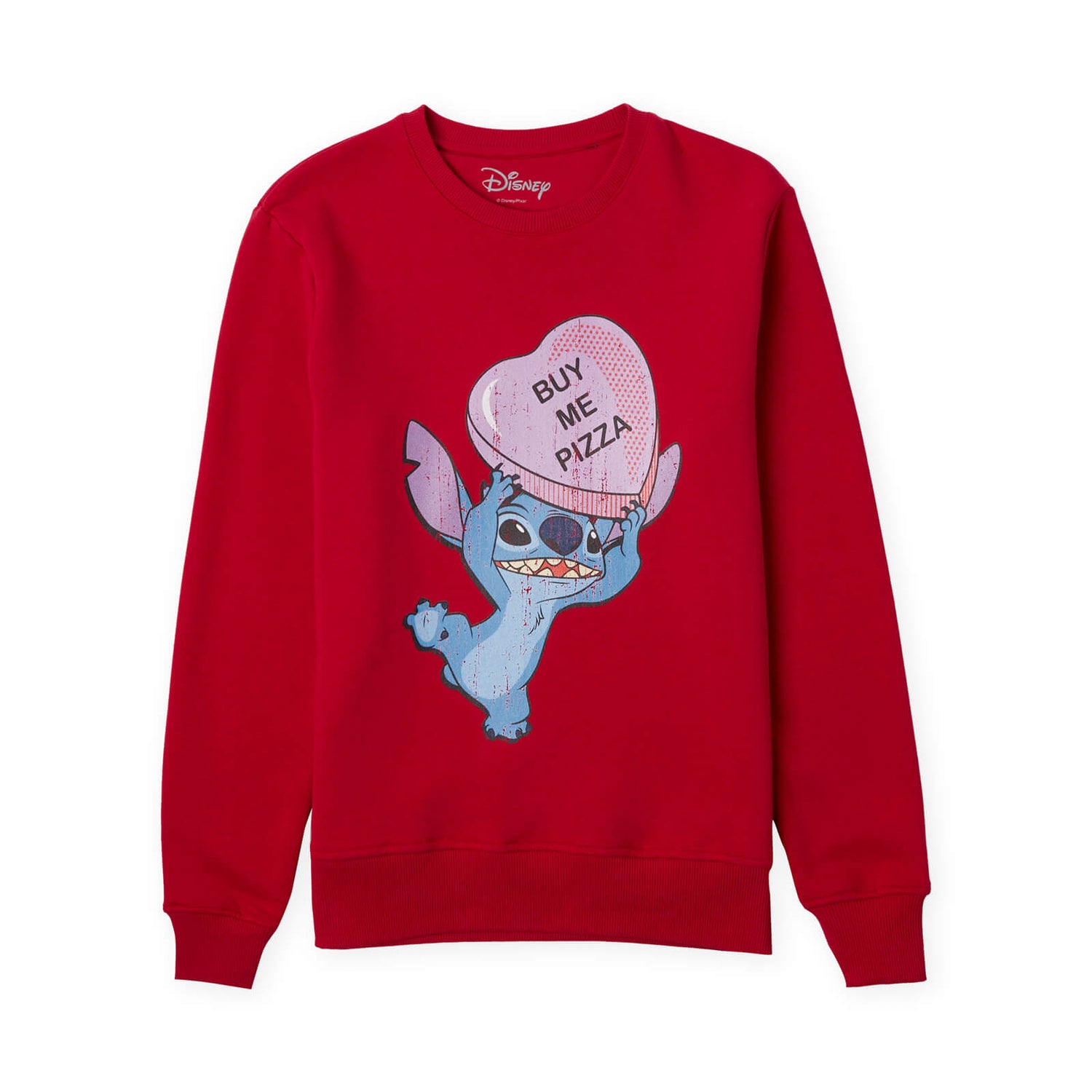 Disney Buy Me Pizza  Sweatshirt - Red