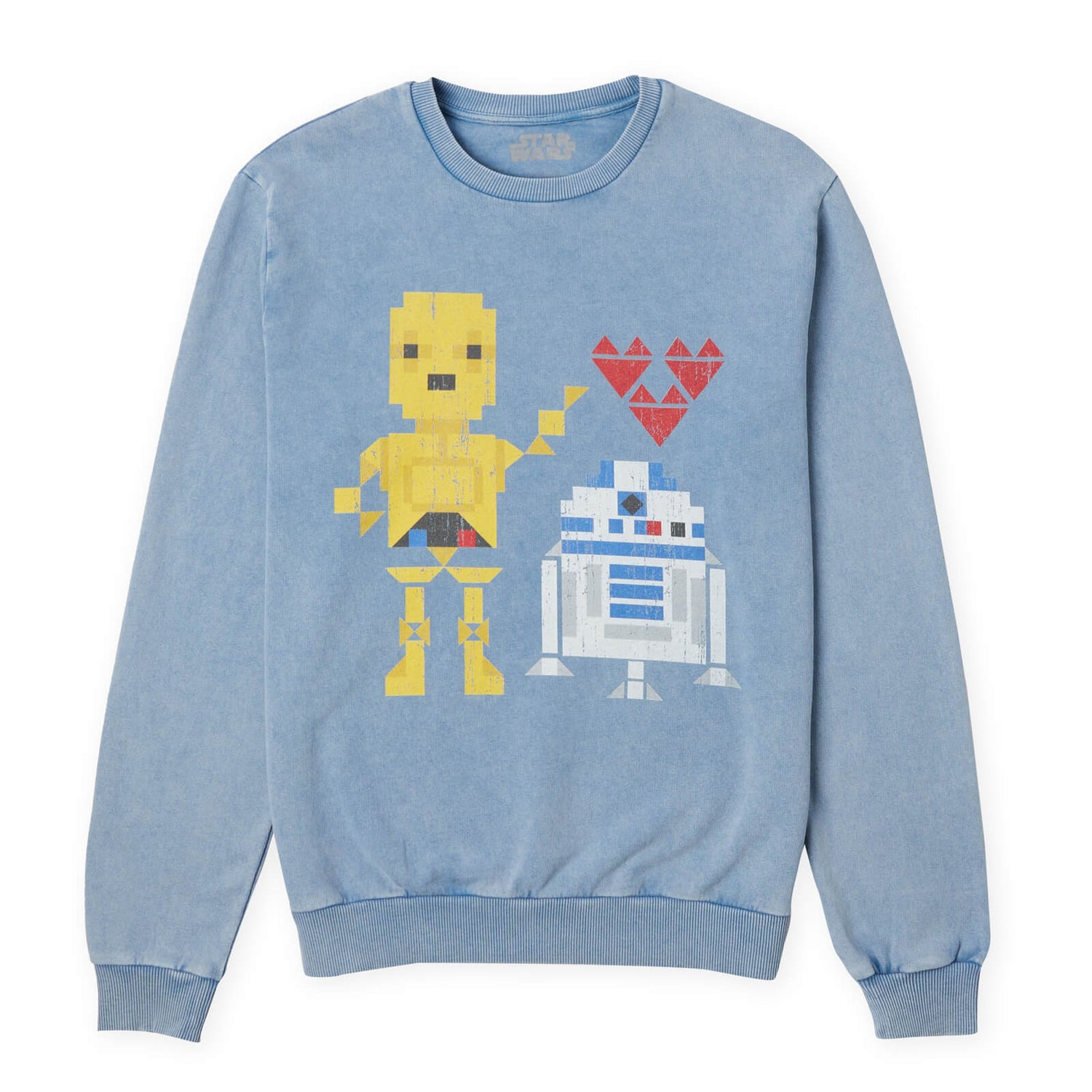 Star Wars Friendship Sweatshirt - Denim Blue Acid Wash
