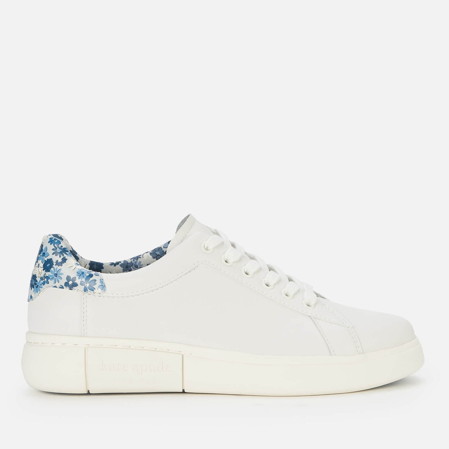 Kate Spade New York Women's Lift Leather Flatform Trainers - Optic White/Blue Floral - UK 3