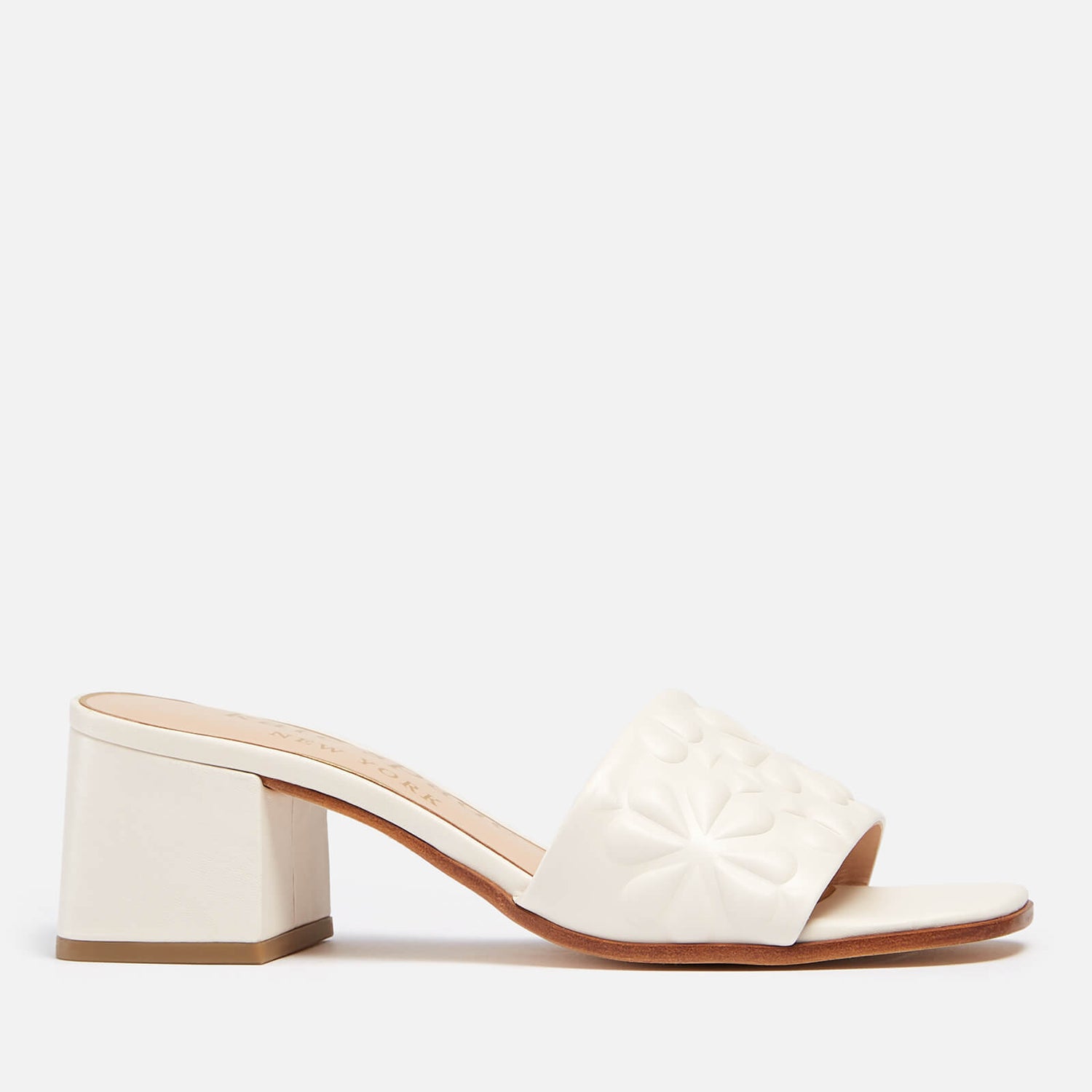 Kate Spade New York Women's Emmie Mid Leather Heeled Mules - Parchment