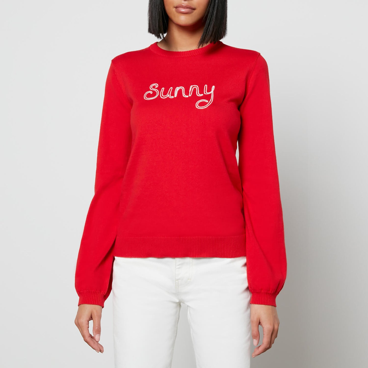 Bella Freud Women s Sunny Jumper Cotton Cashmere Bright Red