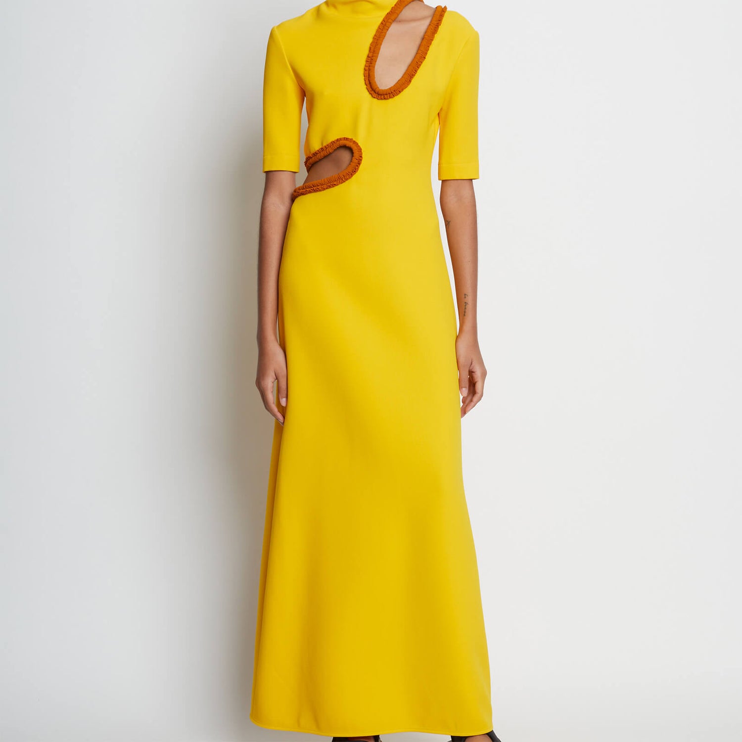 Proenza Schouler Women's Bi-Stretch Crepe Cut Out Dress - Lemon - US4/UK 10