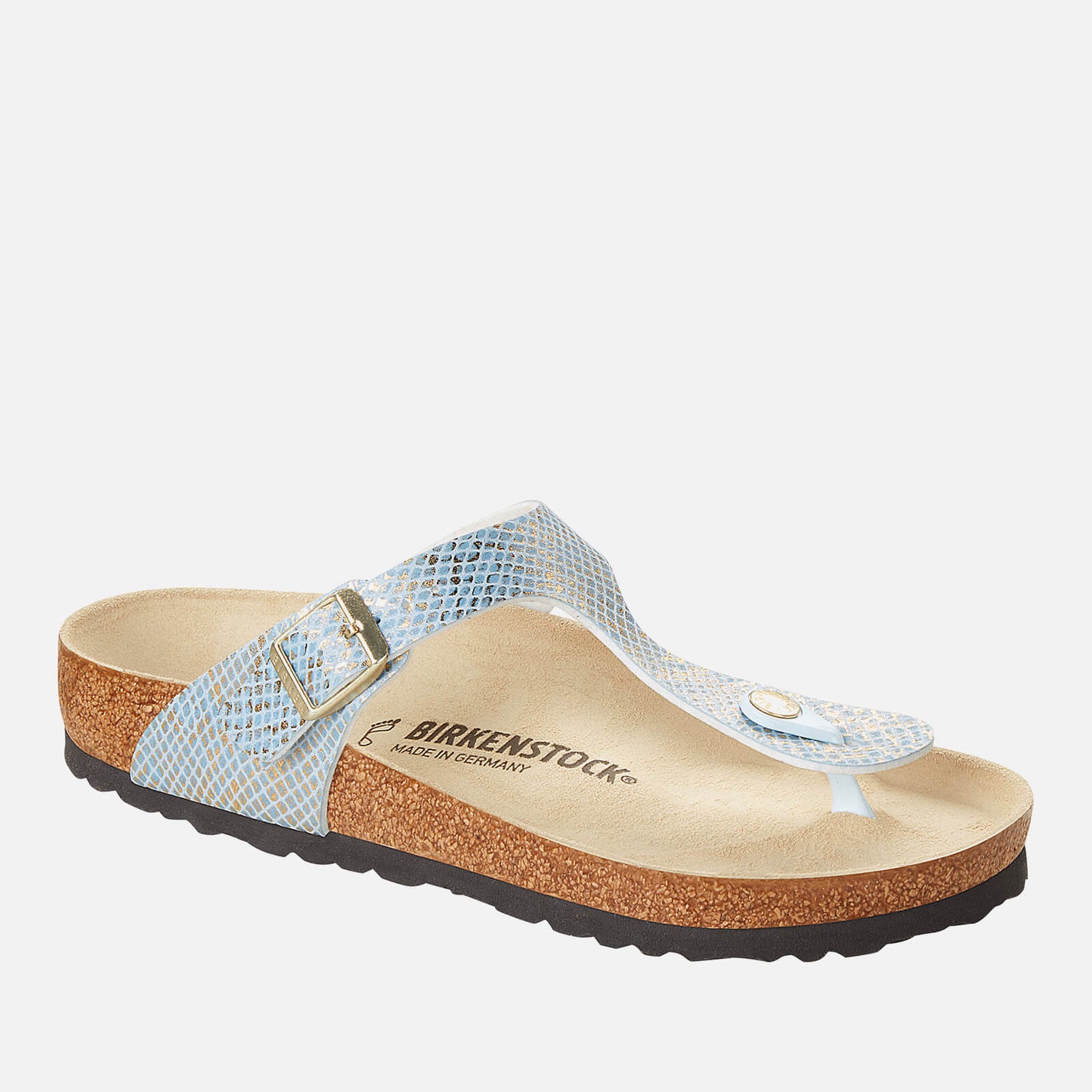 Birkenstock Women's Gizeh Slim Fit Shiny Python Toe Post Sandals - Dusty Blue - EU 36/UK 3.5