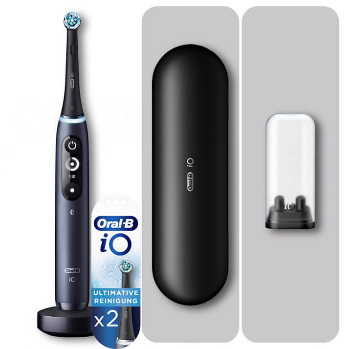 Oral-B iO 8 Elektrische Zahnbürste, Reiseetui, black onyx