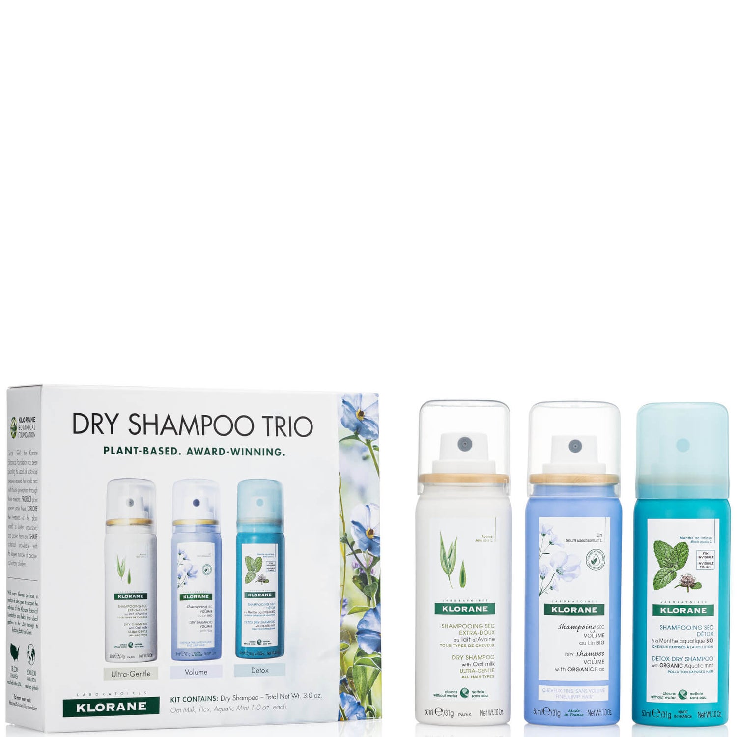 KLORANE Dry Shampoo Discovery Set (Worth $30.00)