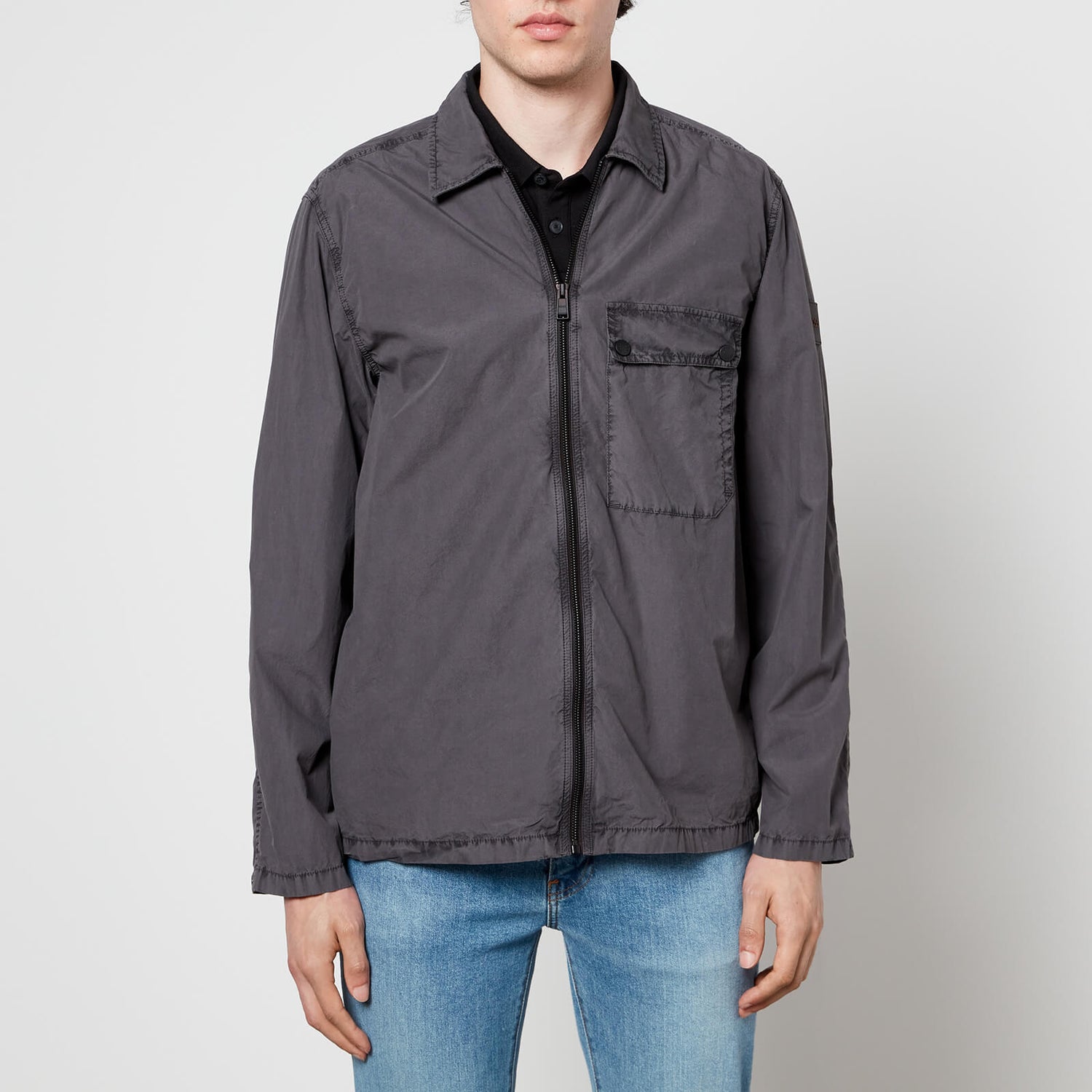 BOSS Casual Men's Lool Zip-Through Shirt - Dark Grey - S