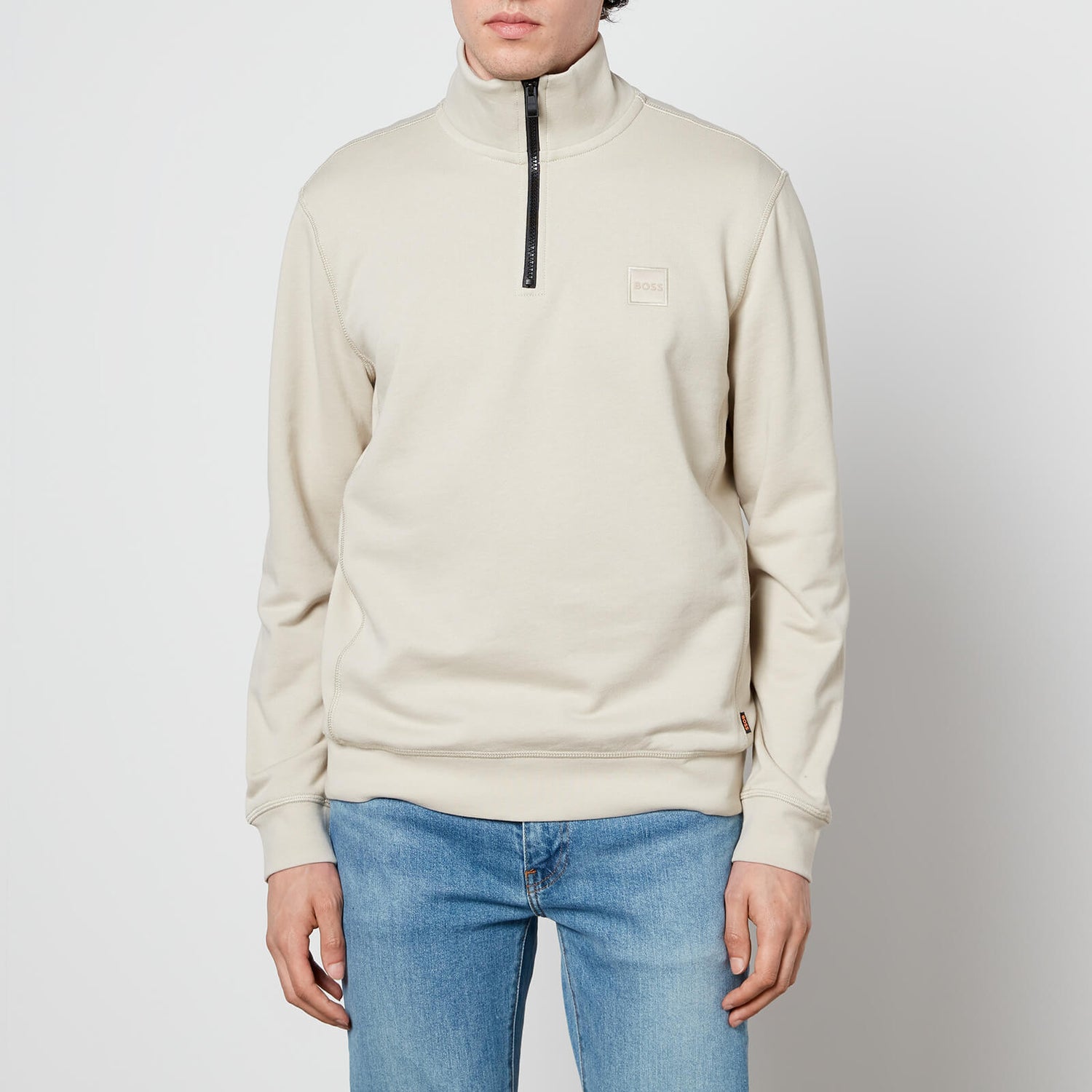 BOSS Orange Men's Zetrust Half-Zip Sweatshirt - Light Beige