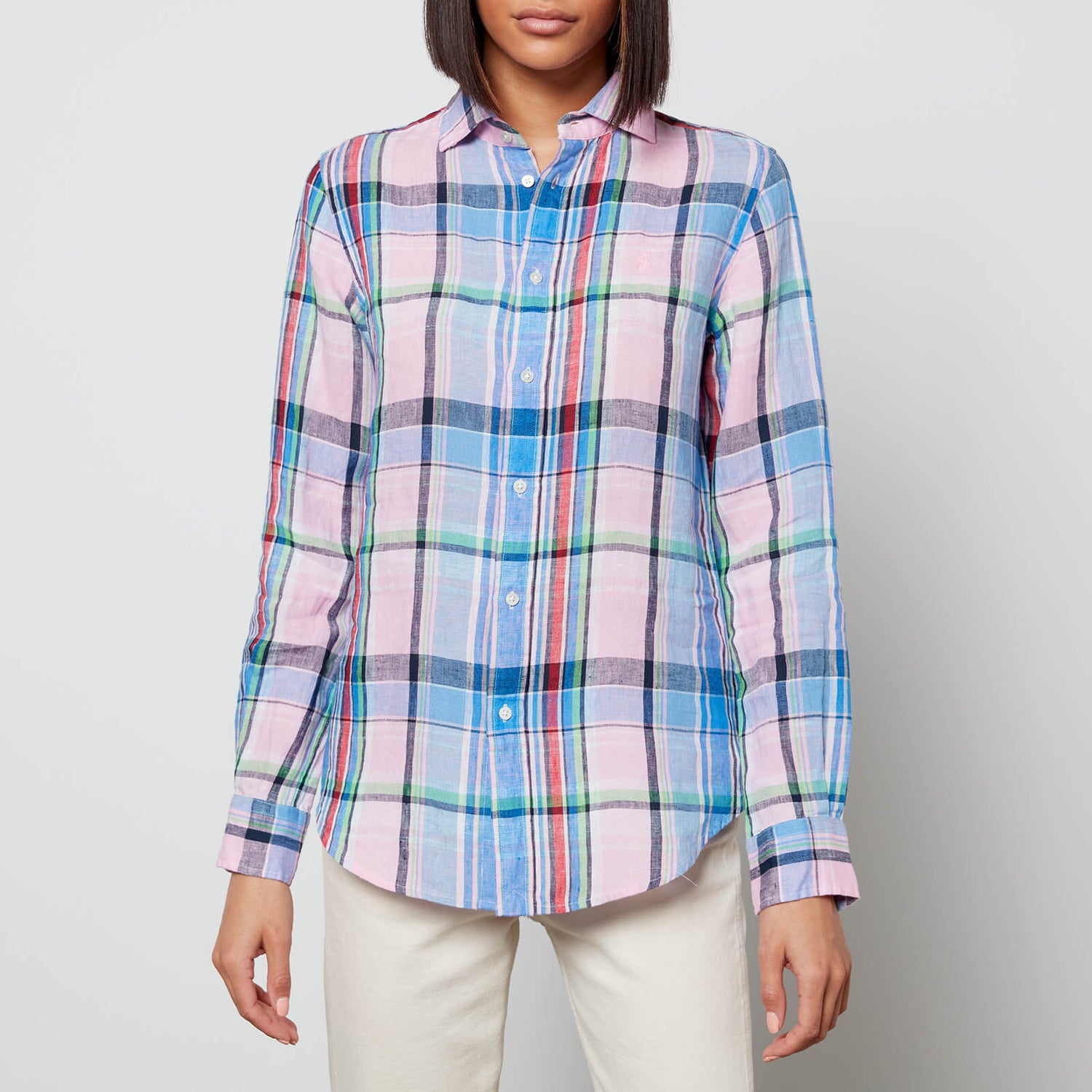 Polo Ralph Lauren Women's Georgia Slim Fit Shirt - 1183 Pink-Blue Multi