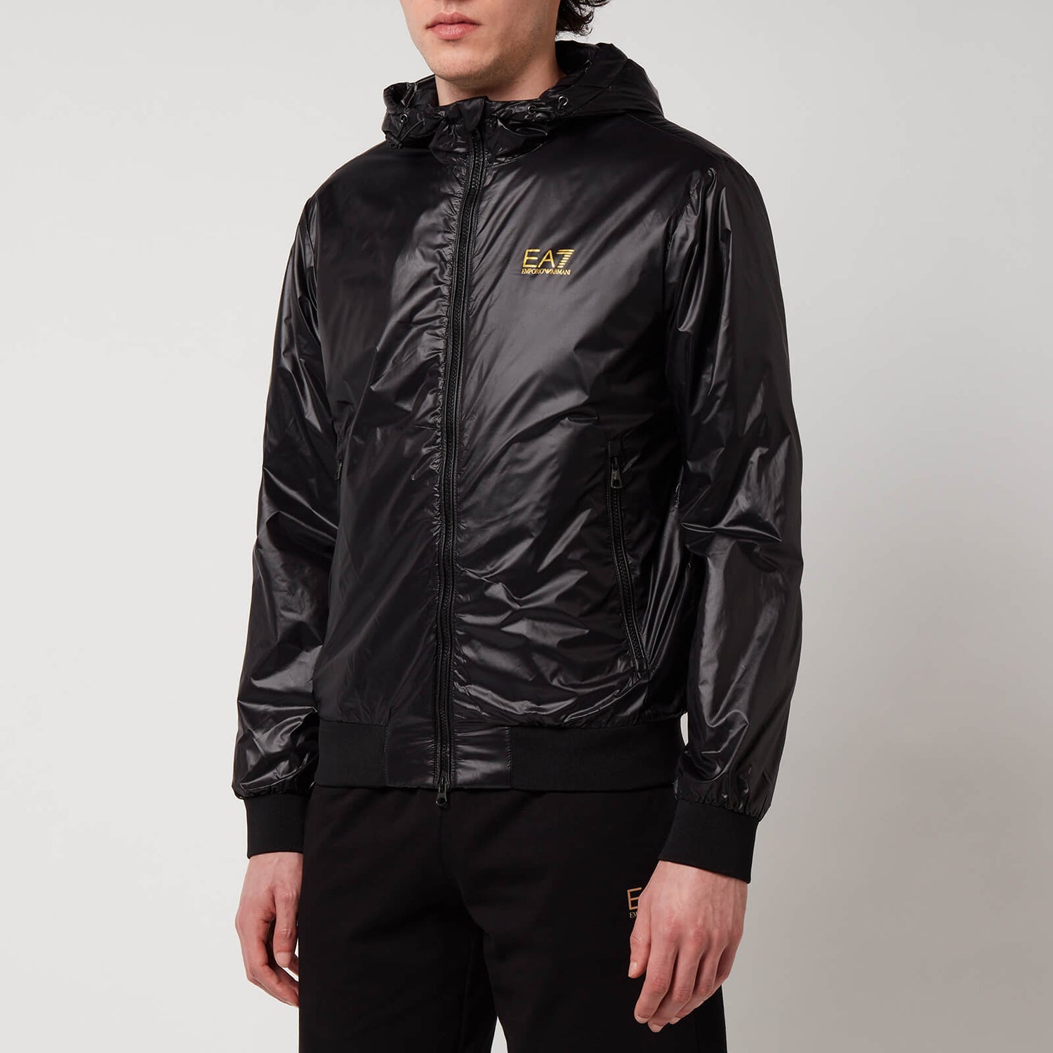 EA7 Men's Logo Series Windbreaker - Black/Gold