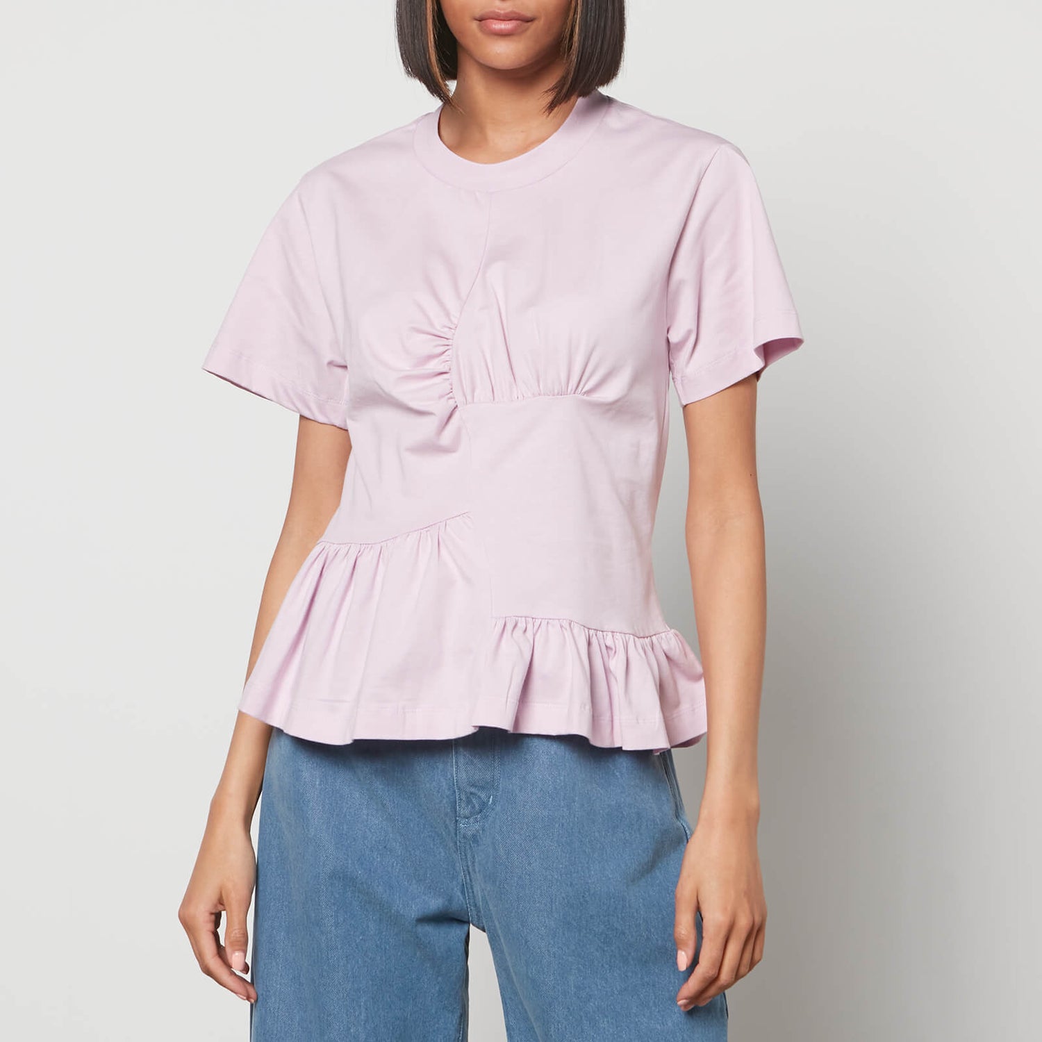 Marques Almeida Women's Panelled Gathered T-Shirt - Lilac - XS