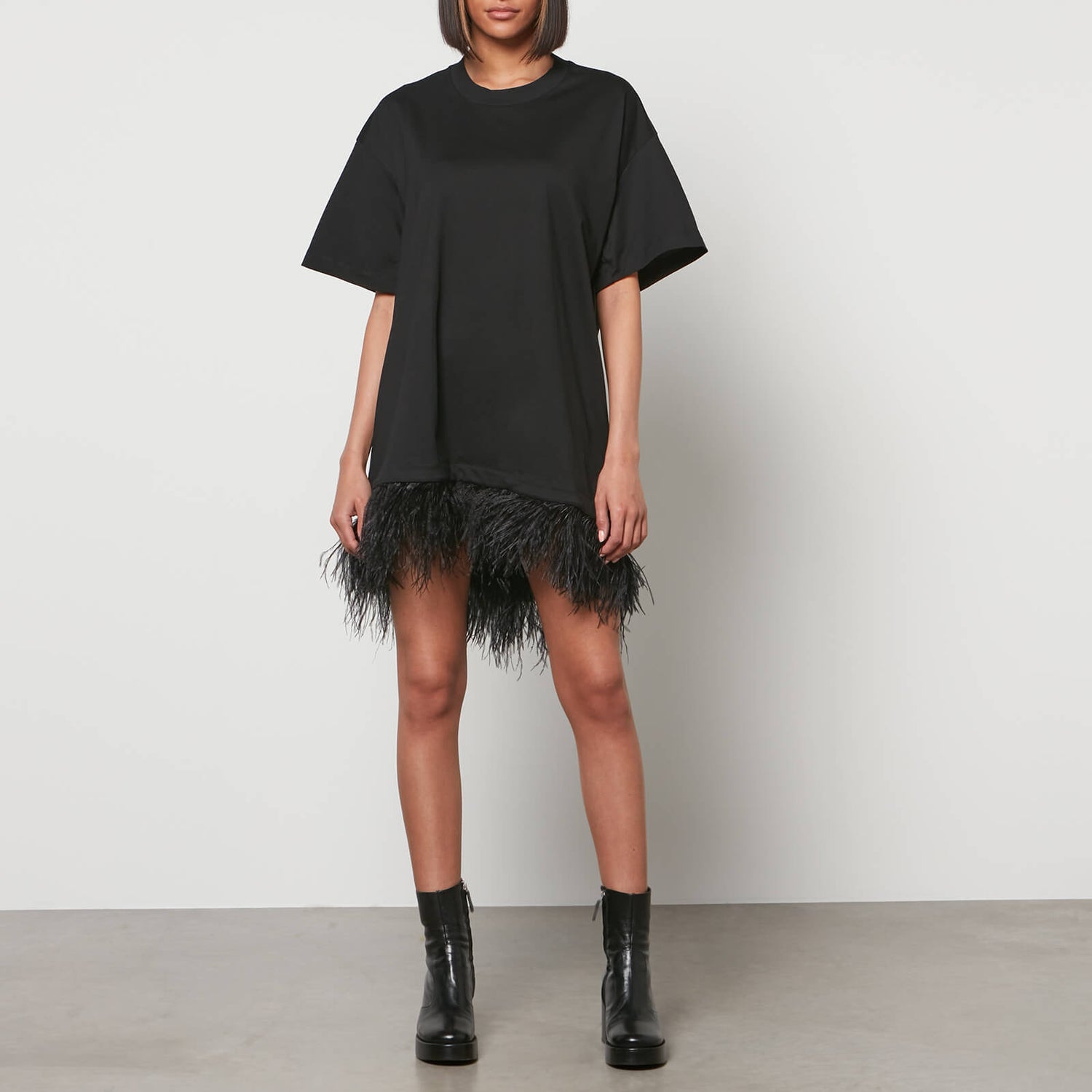 Marques Almeida Women's Feather T-Shirt Dress - Black - S