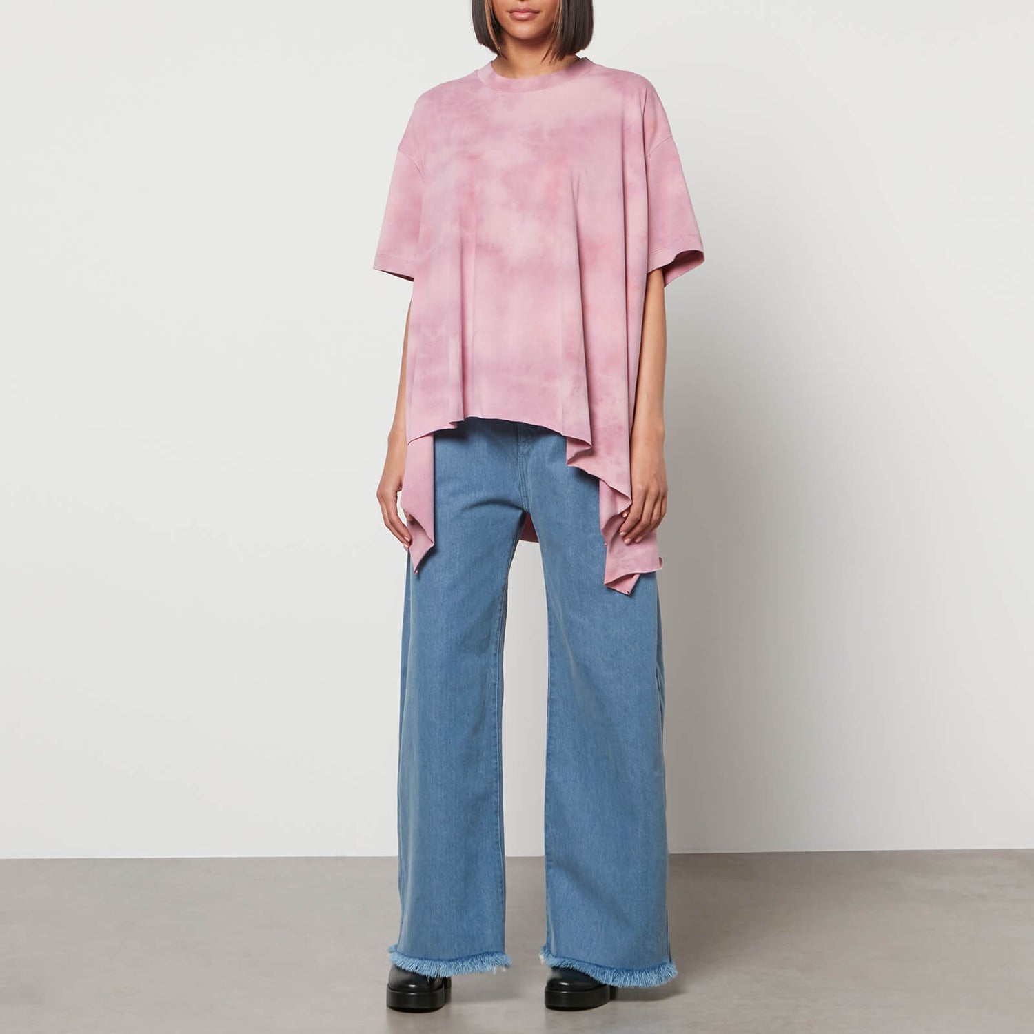 Marques Almeida Women's Natural Dye T-Shirt With Side Flaps - Pink Tie Dye - XS