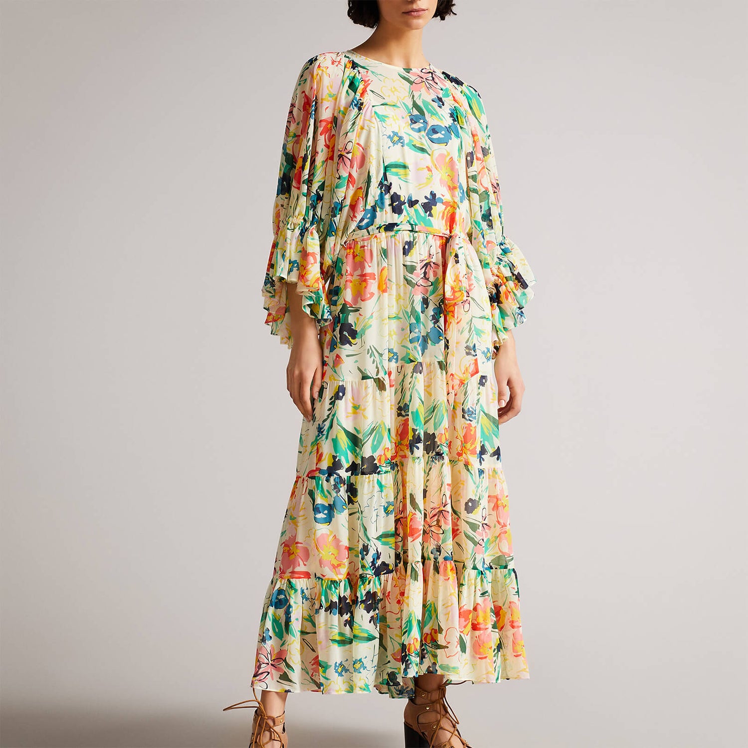 Ted Baker Kiyrie Floral Print Chiffon Dress - UK 6