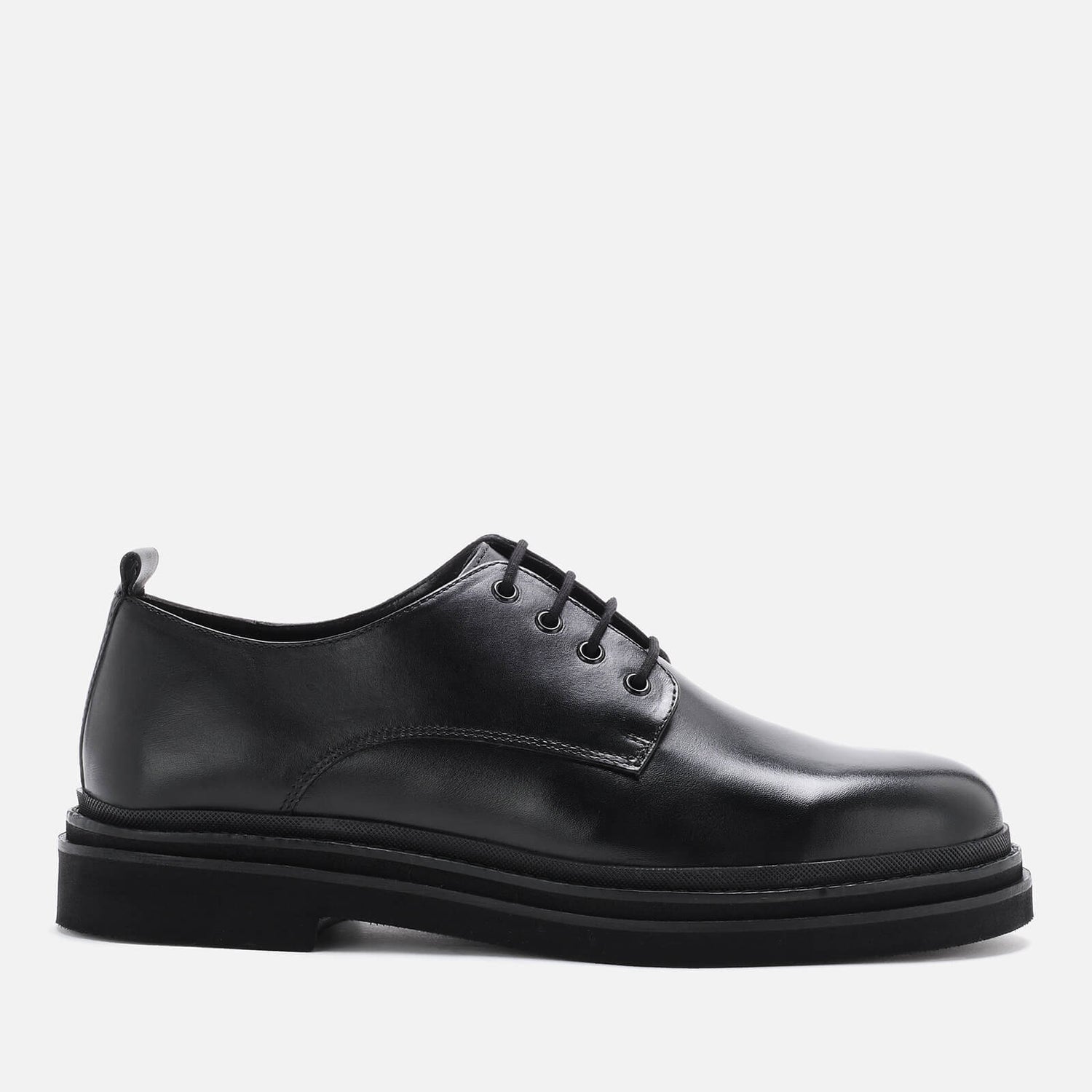 Walk London Men's Brooklyn Leather Derby Shoes - Black - UK 7