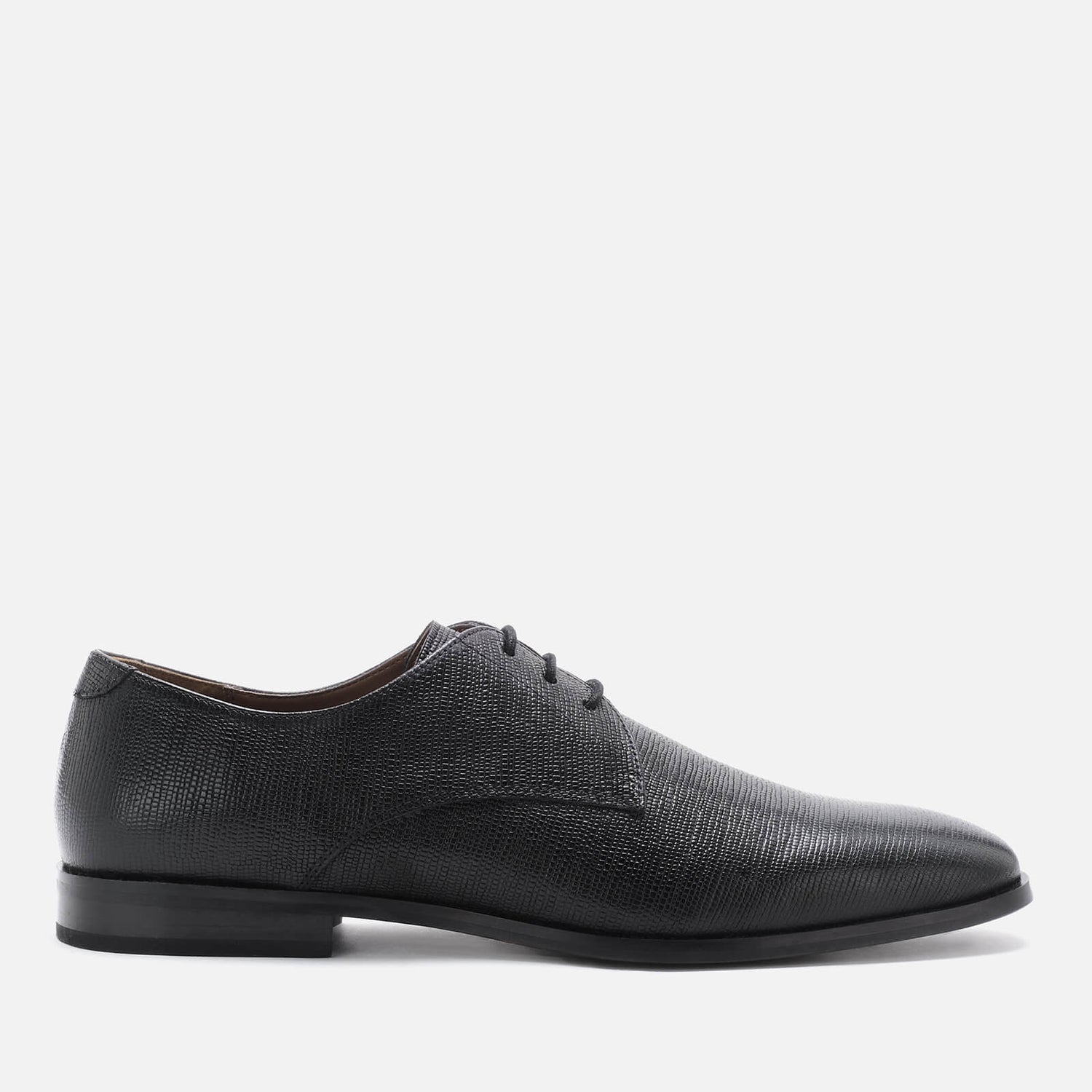Walk London Men's Florence Etched Leather Derby Shoes - Black - UK 7