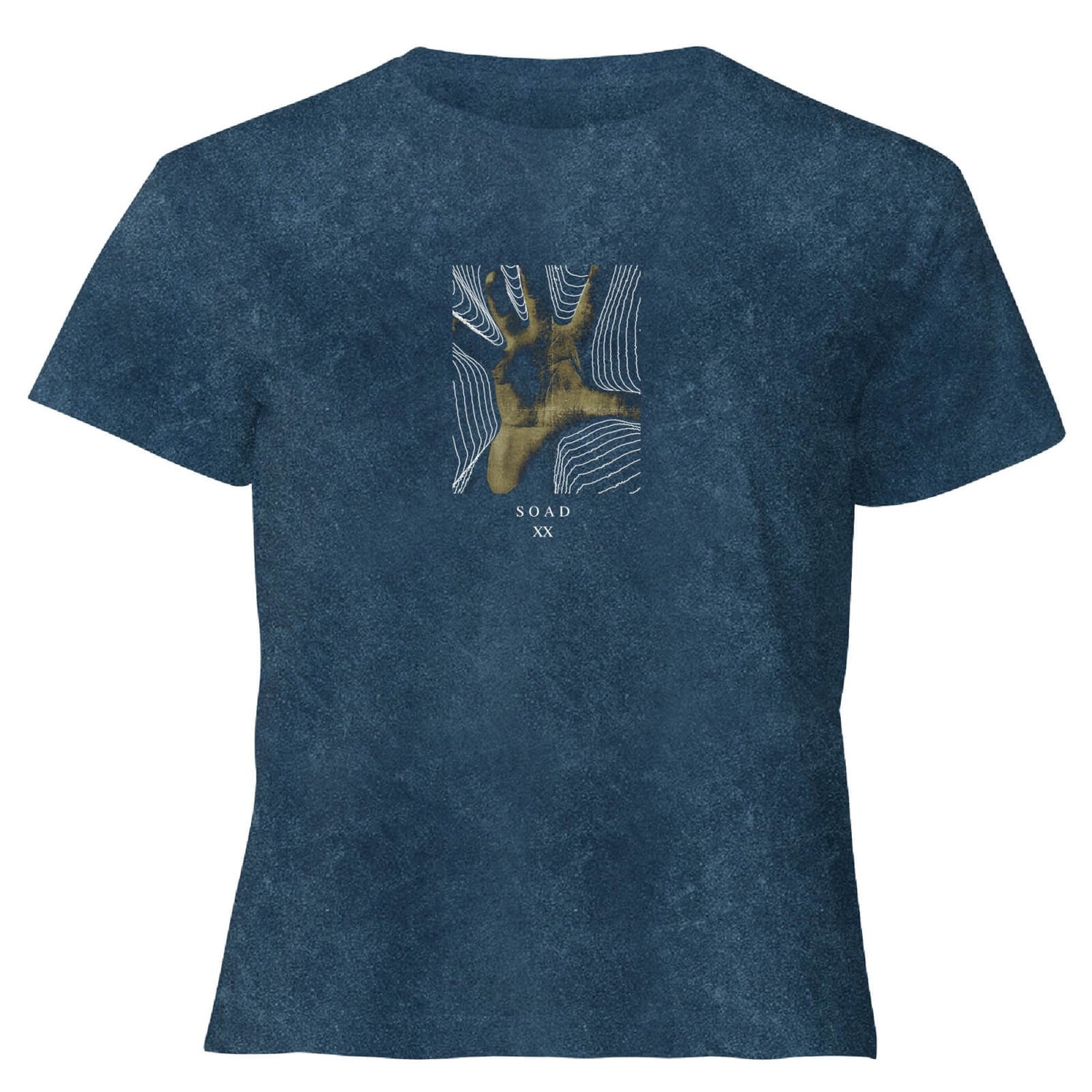 Camiseta corta para mujer de System Of A Down Hand - Lavado ácido azul marino