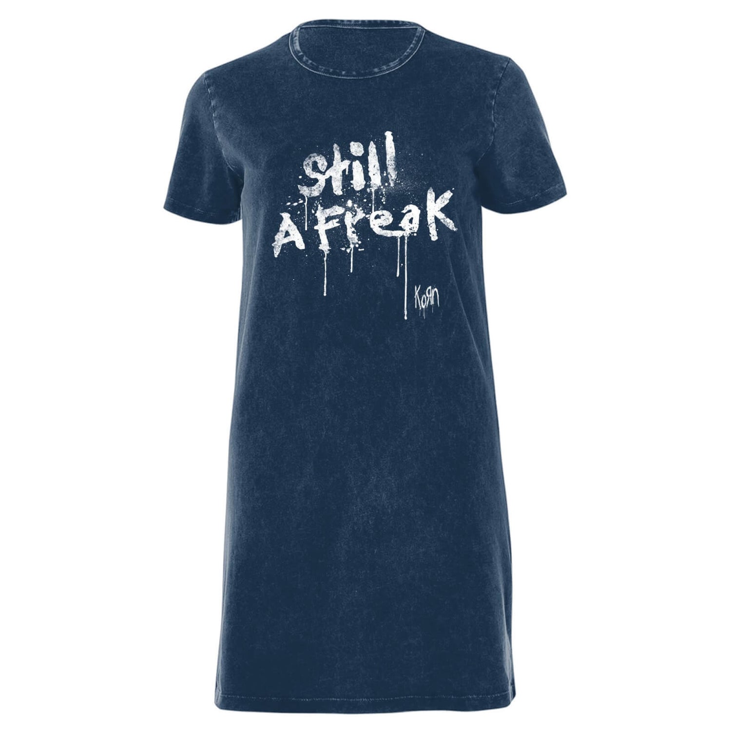 Korn Still A Freak Women's T-Shirt Dress - Navy Acid Wash - L