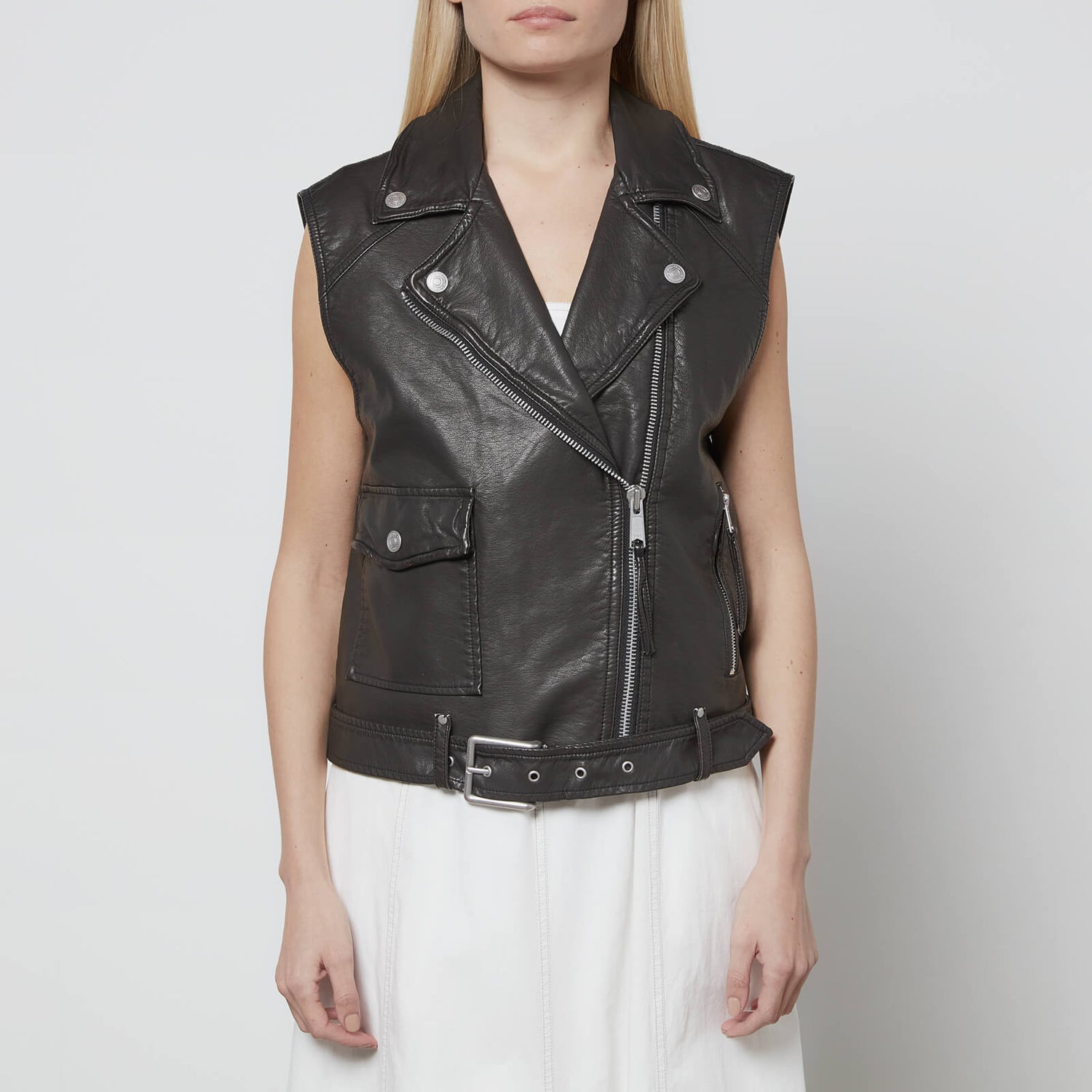 Free People Women's Emilia Vegan Vest Jacket - Black - XS