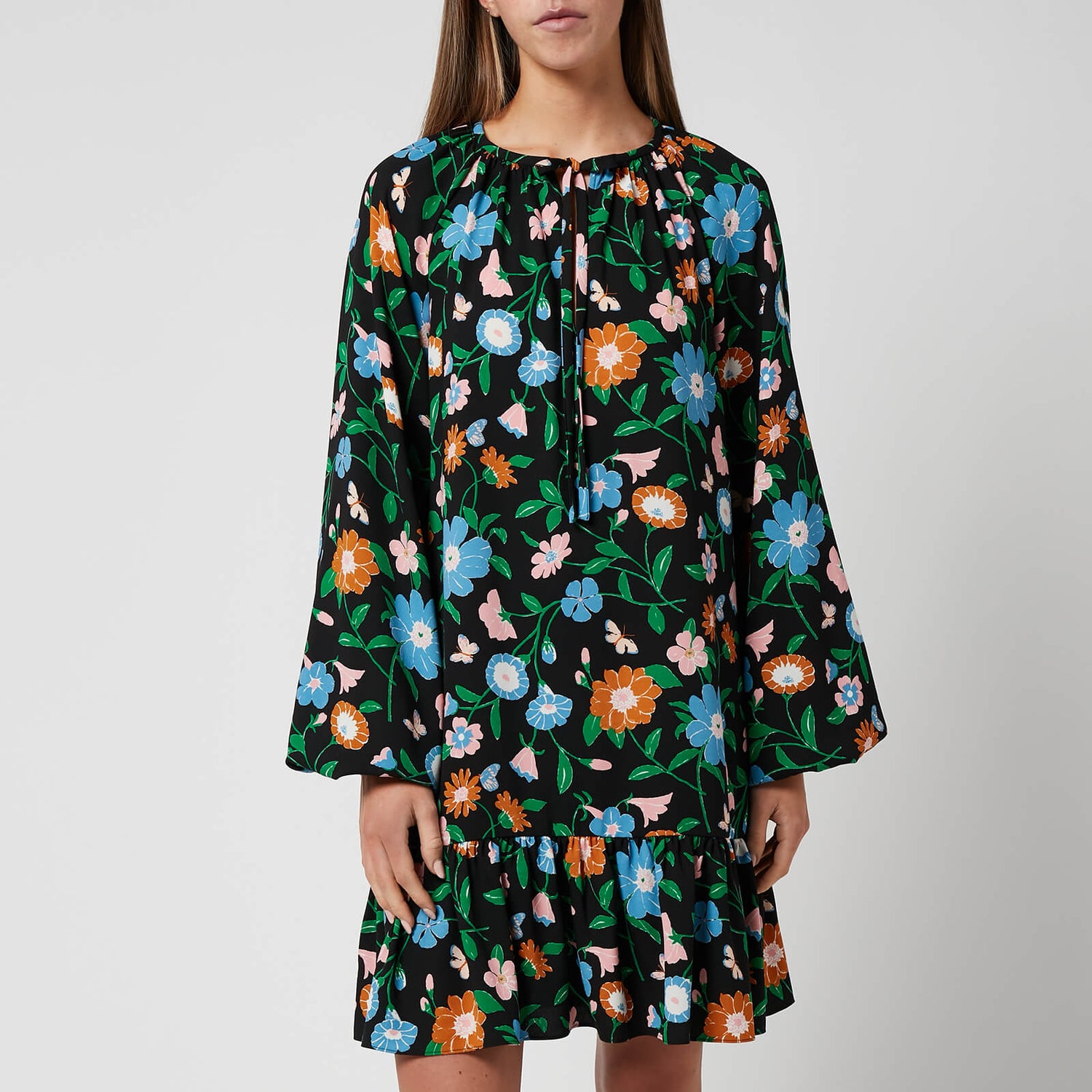 Kate Spade New York Women's Floral Garden Tie Neck Dress - Multi - XS