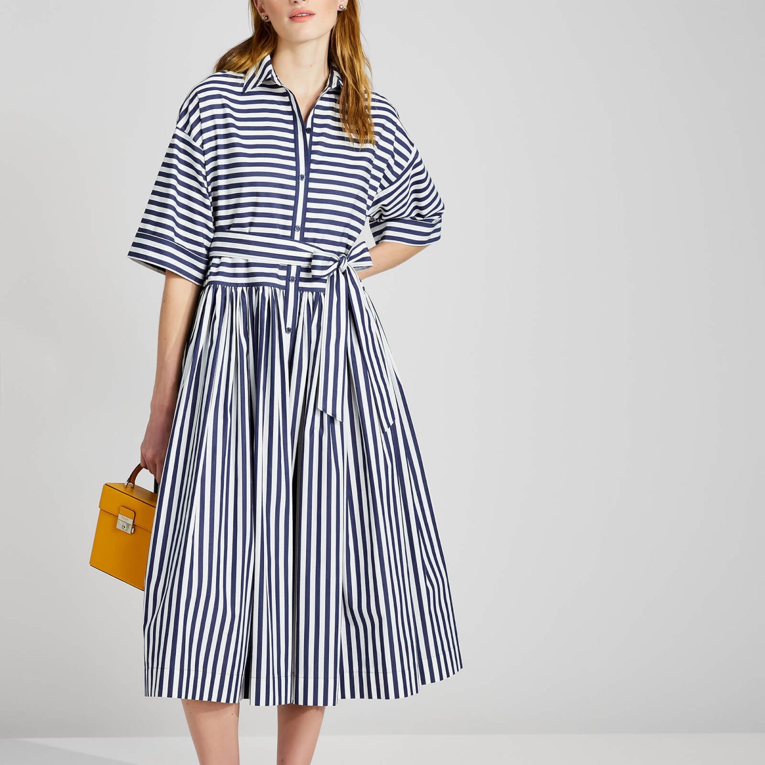 Kate Spade New York Women's Julia Stripe Midi Shirtdress - Blue/White Stripe - M