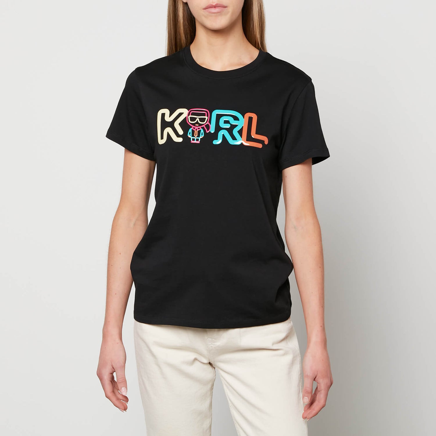KARL LAGERFELD Women's Jelly Mini Karl Logo T-Shirt - Black