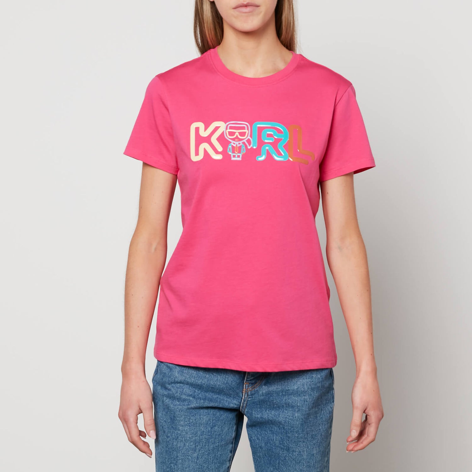 KARL LAGERFELD Women's Jelly Mini Karl Logo T-Shirt - Pink
