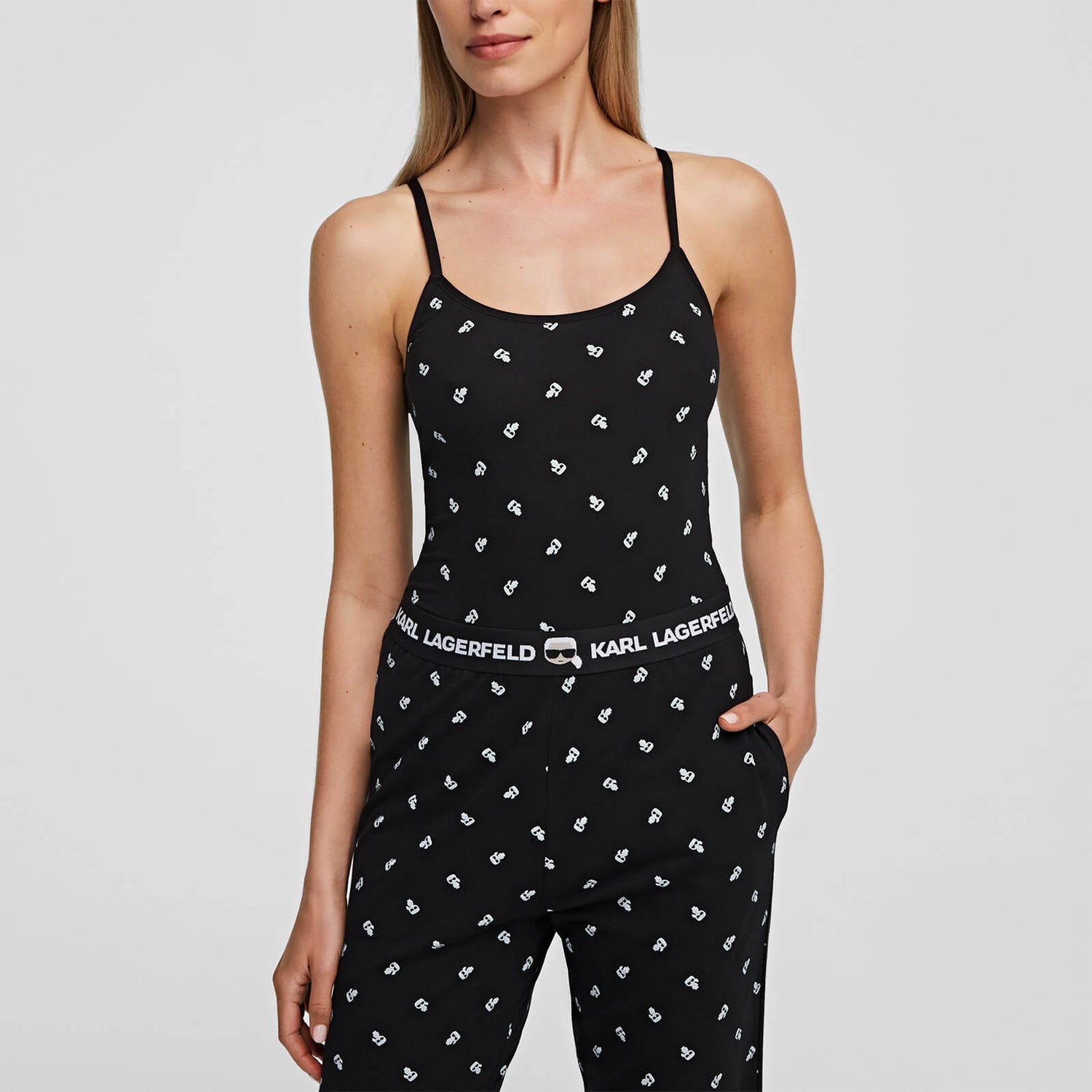 KARL LAGERFELD Women's Ikonik Singlet Pyjama Set - Black - M