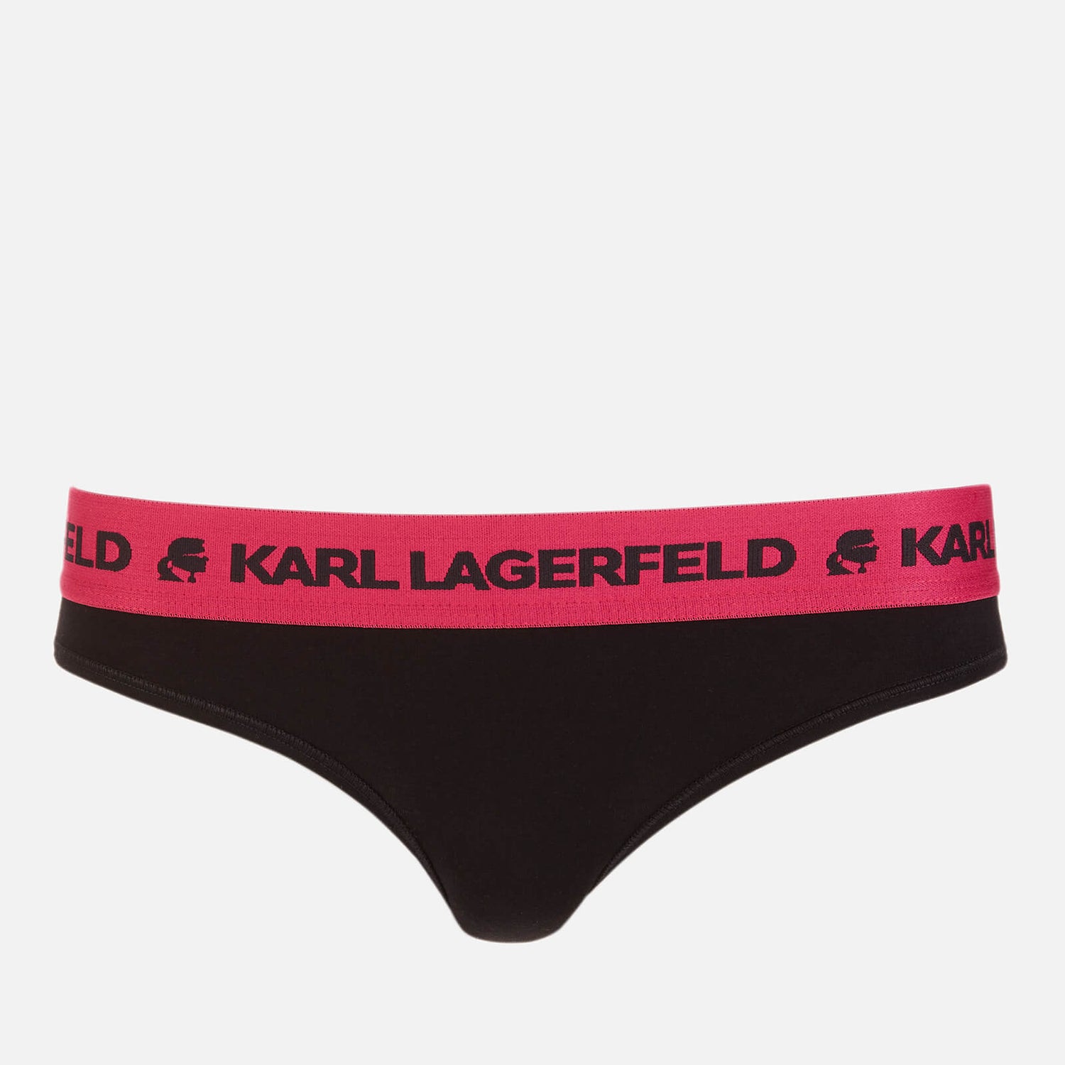 KARL LAGERFELD Women's Logo Briefs - Black/Pink - XS