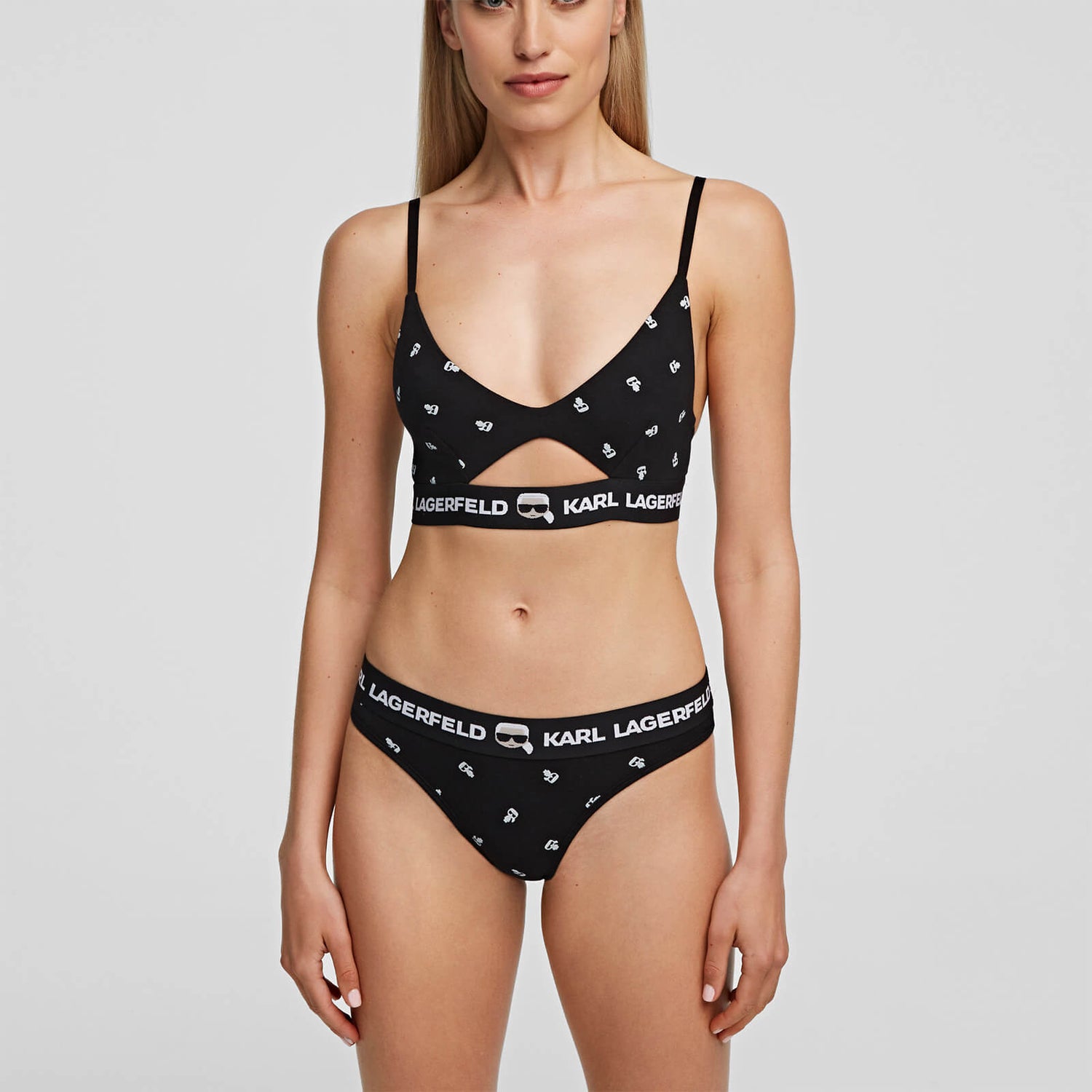 KARL LAGERFELD Women's Ikonik Logo Briefs - Black