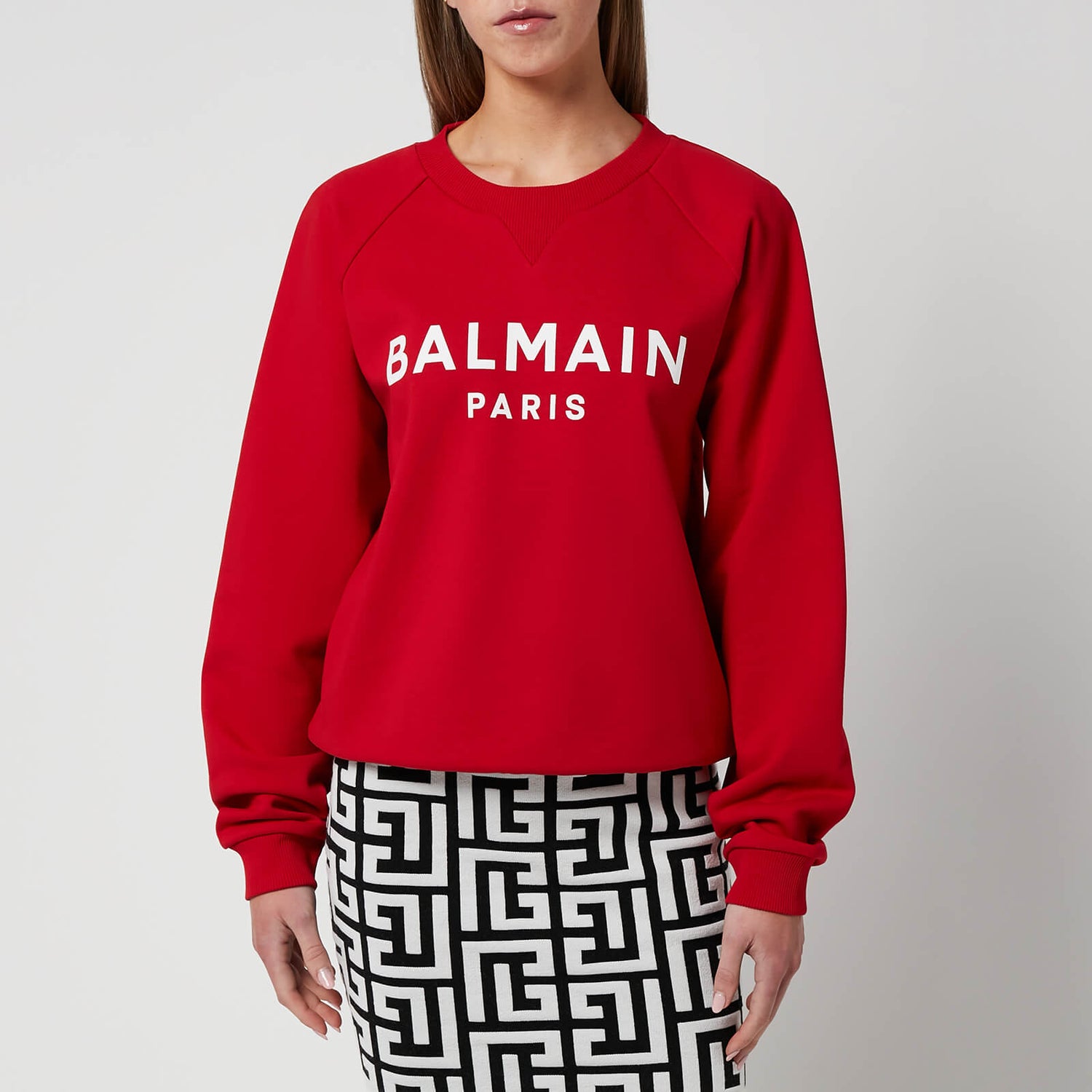Balmain Women's Printed Balmain Sweatshirt - Rouge/Blanc