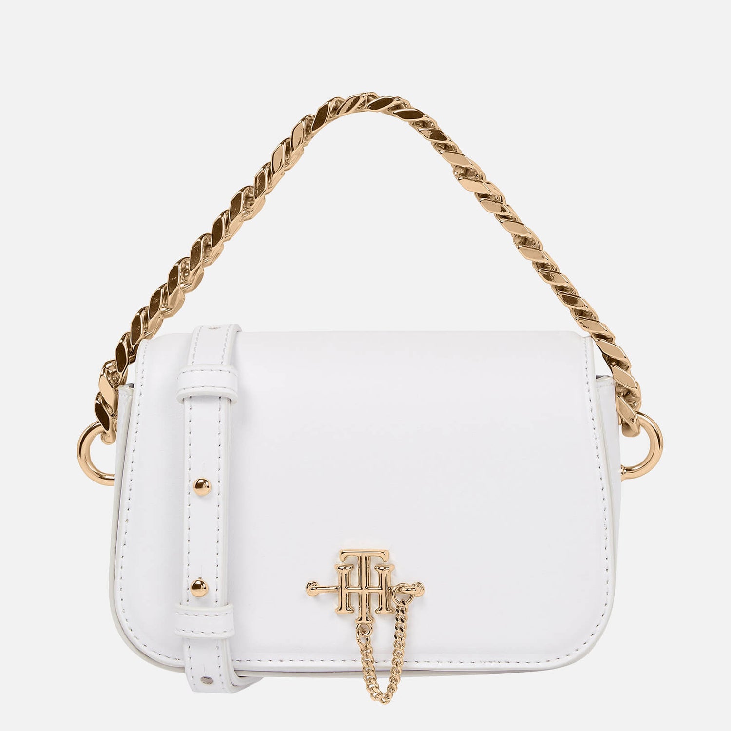 Tommy Hilfiger Women's Th Chain Mini Crossover Corp Bag - White Corporate