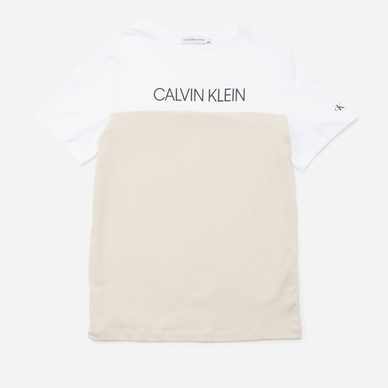 Calvin Klein Boys Colour Block T-Shirt - Eggshell