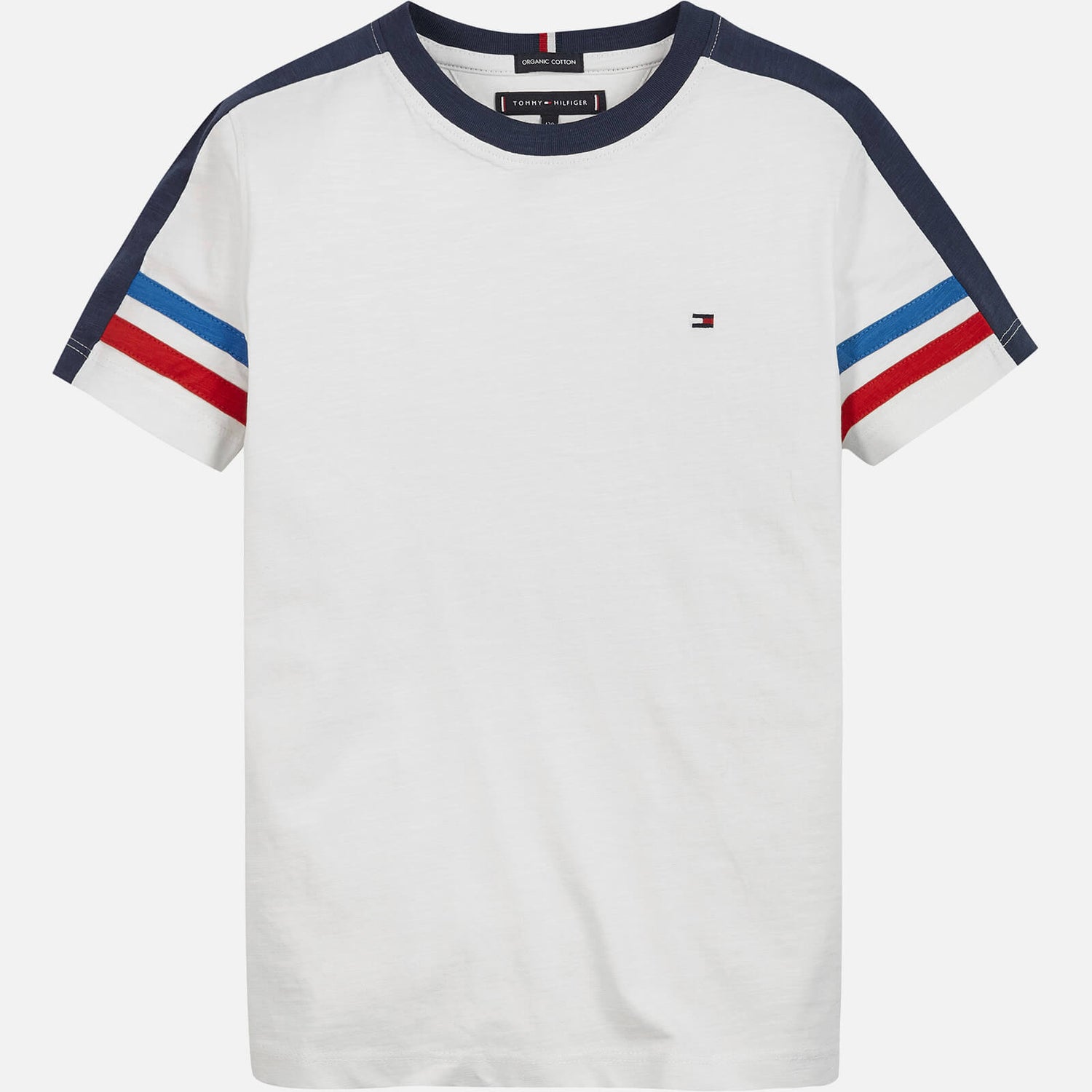 Tommy Hilfiger Boys Varisity Sleeve Detail T-Shirt - White - 8 Years