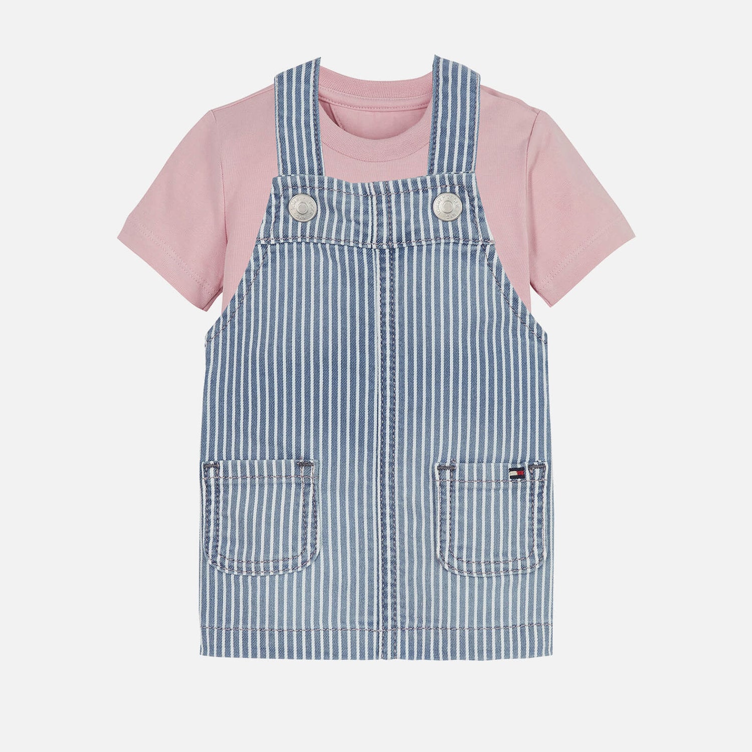 Tommy Hilfiger Baby Striped Cotton-Blend Dungarees and T-Shirt Set - 3-6 months