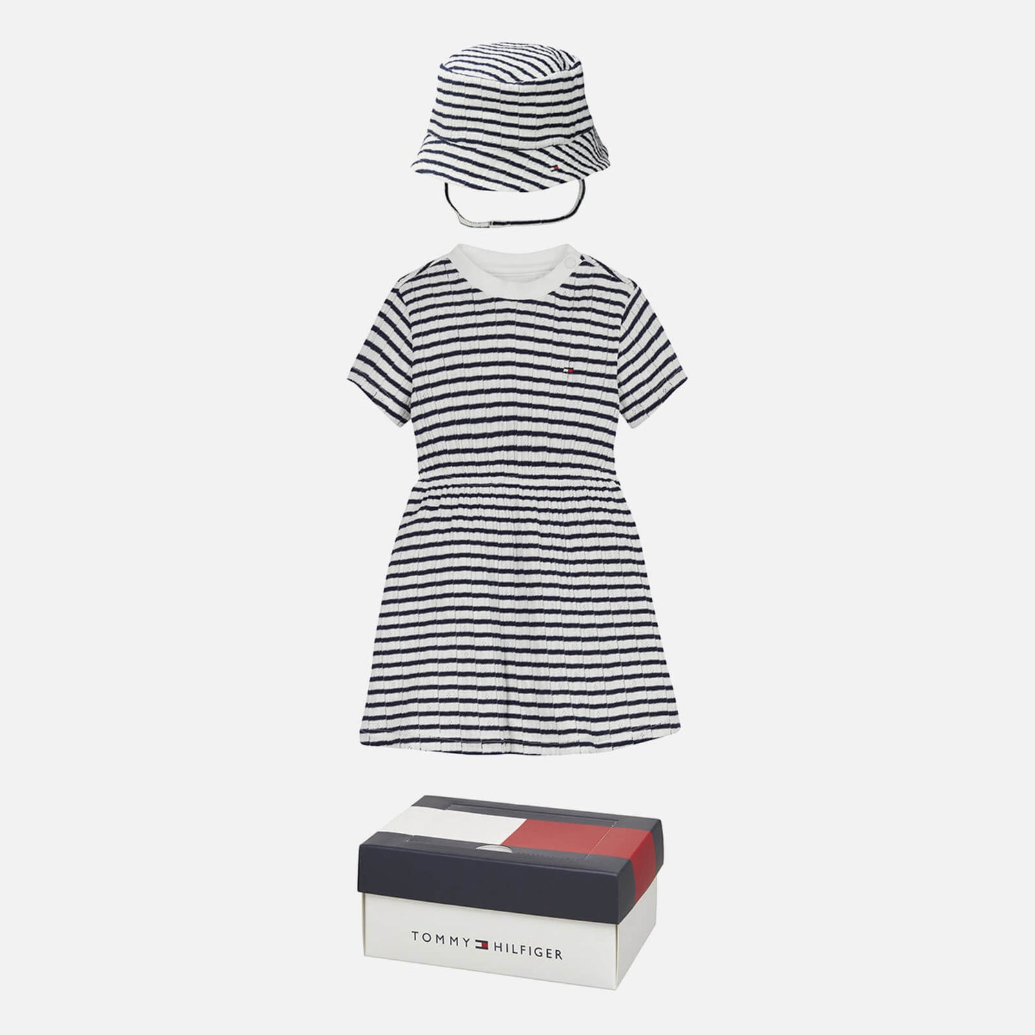 Tommy Hilfiger Baby Stretch Organic Cotton Ribbed-Knit Dress and Hat Gift Set - 3-6 months