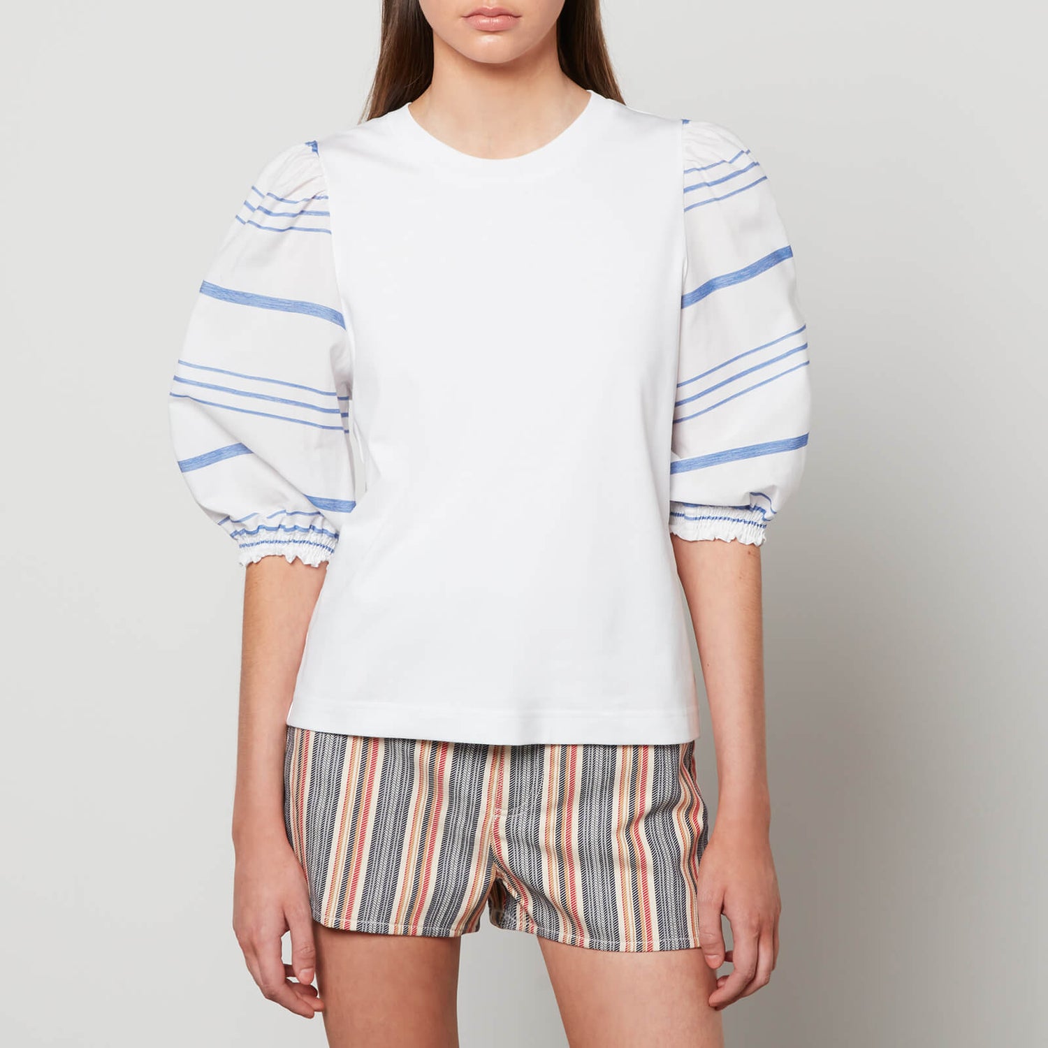 See By Chloé Women's Embellished Tees On Cotton Jersey Top - White - EU 34/UK 6
