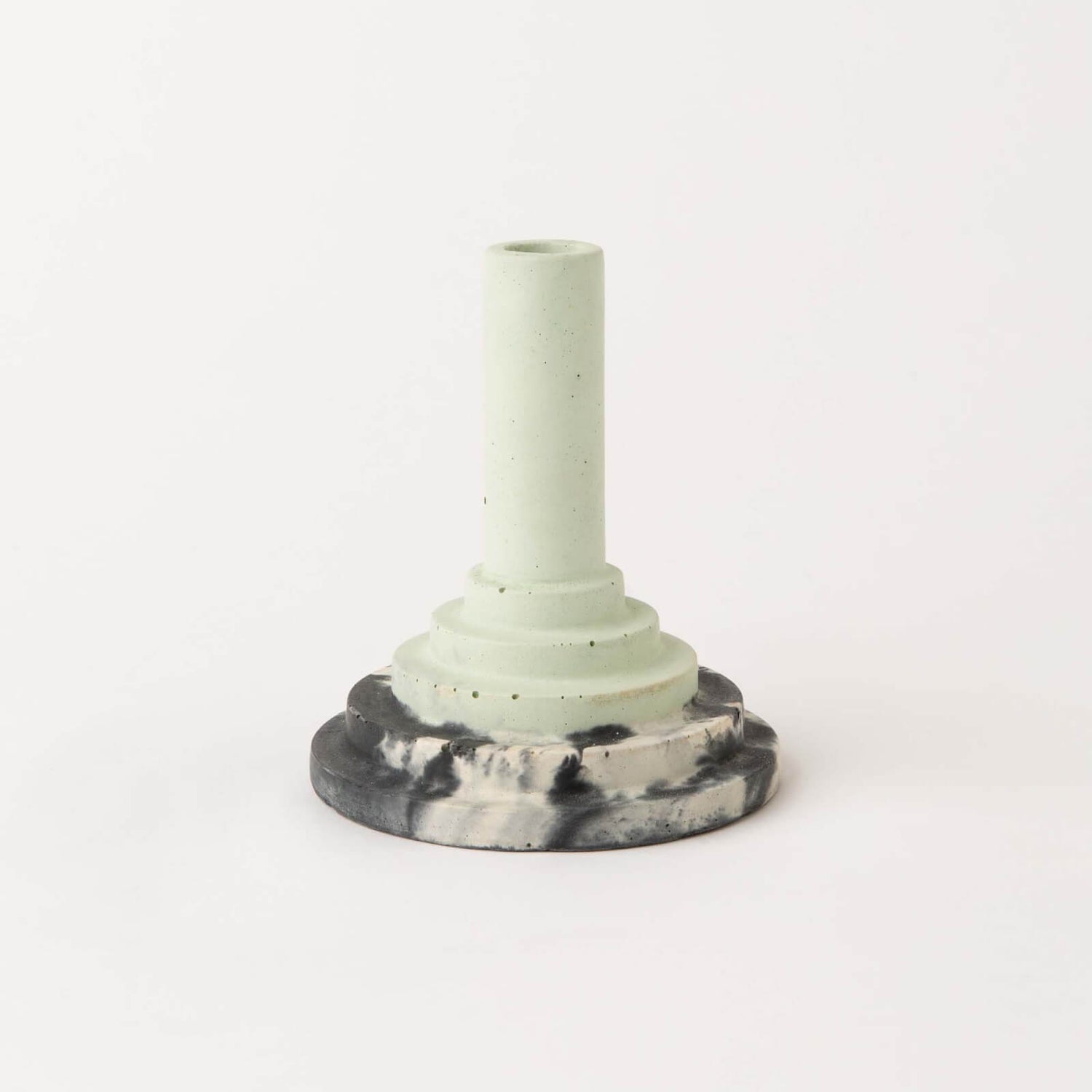 Smith & Goat Disco Stick Concrete Candle Holder - Mint, Charcoal & White