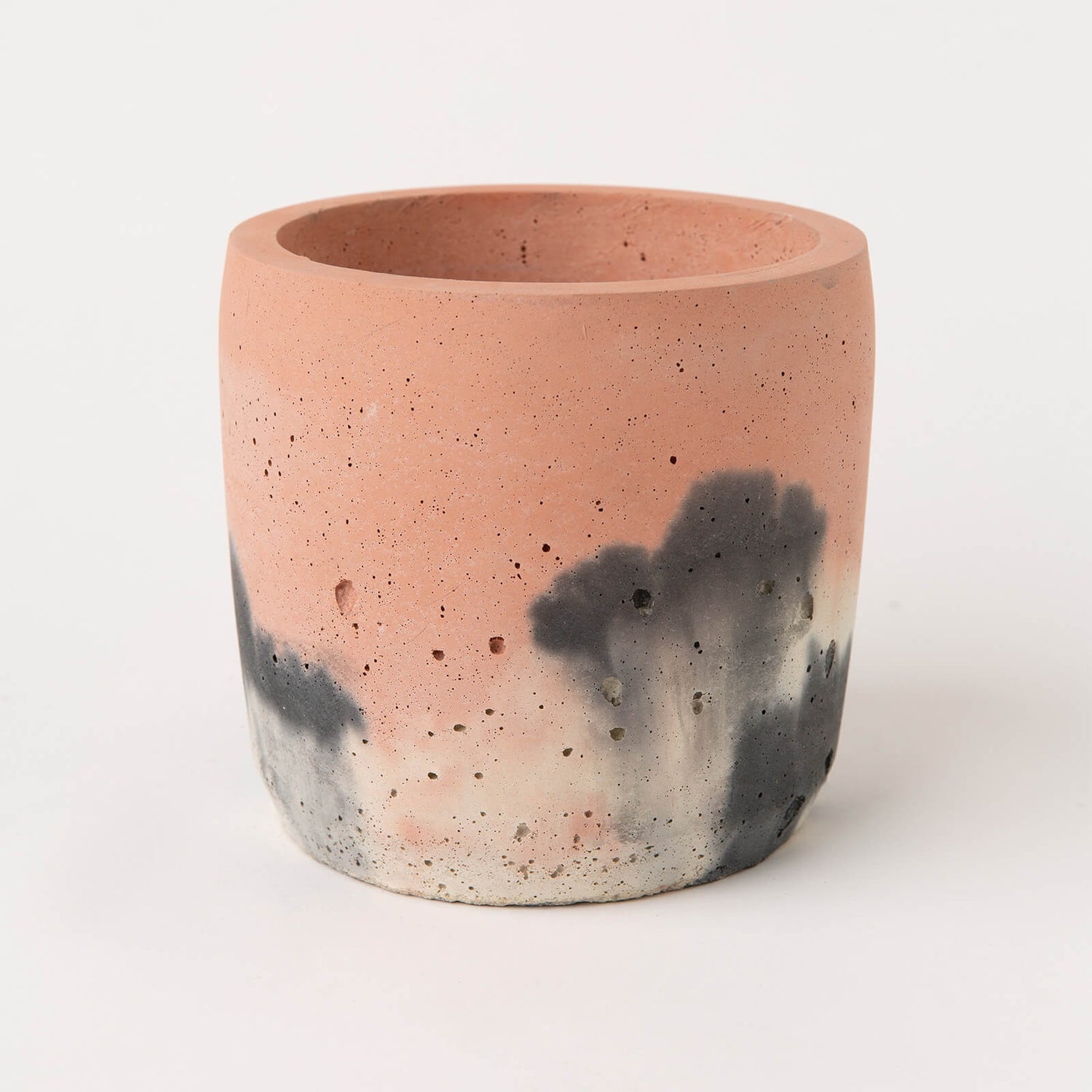 Smith & Goat Concrete Cylinder Pot - Blush, Charcoal & White - Large