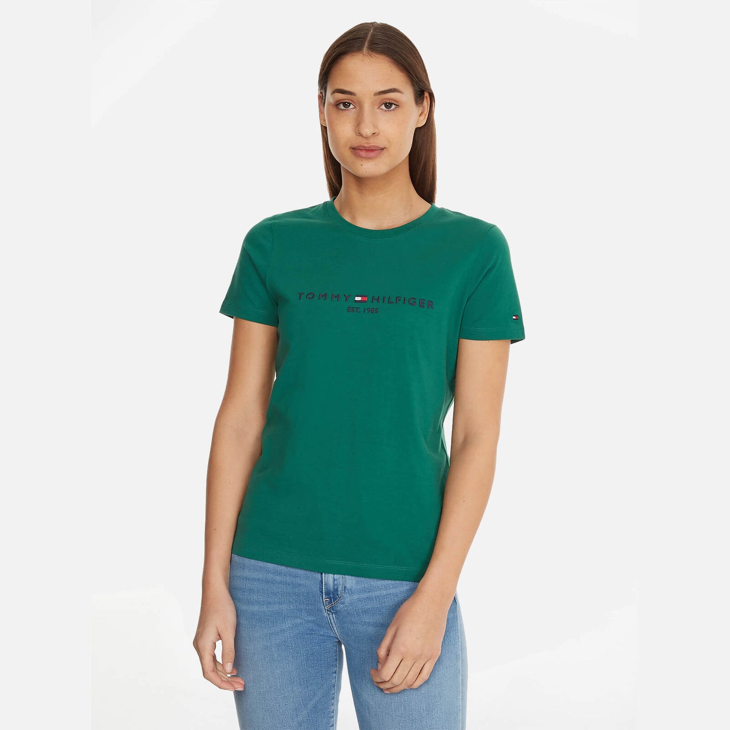 Tommy Hilfiger Women's Regular Hilfiger Tee - Tropical Emerald