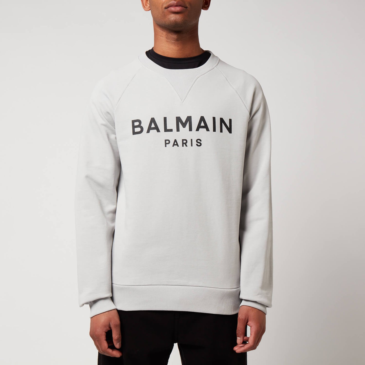 Balmain Men's Printed Sweatshirt - Grey/Black - S