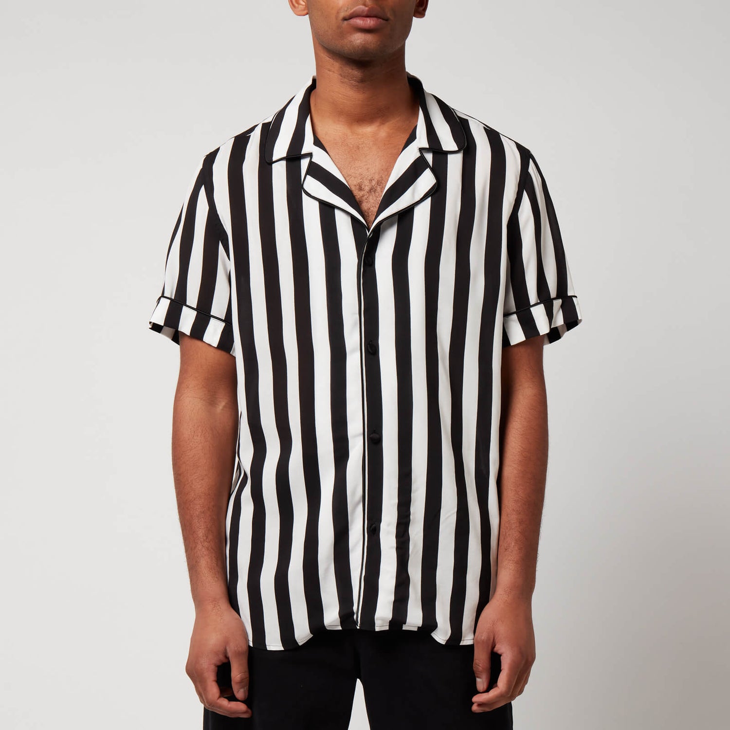 Balmain Men's Striped Pyjama Shirt - White/Black - 40/M