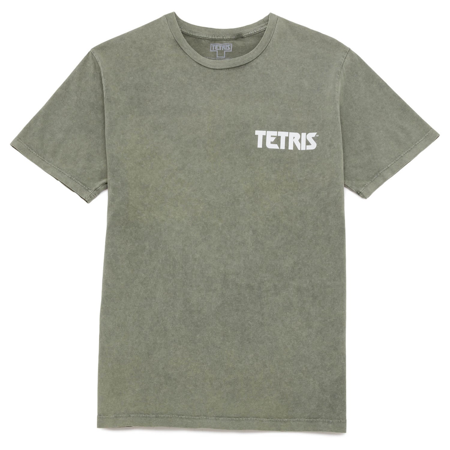Tetris&trade; Gradient Block Unisex T-Shirt - Khaki Acid Wash