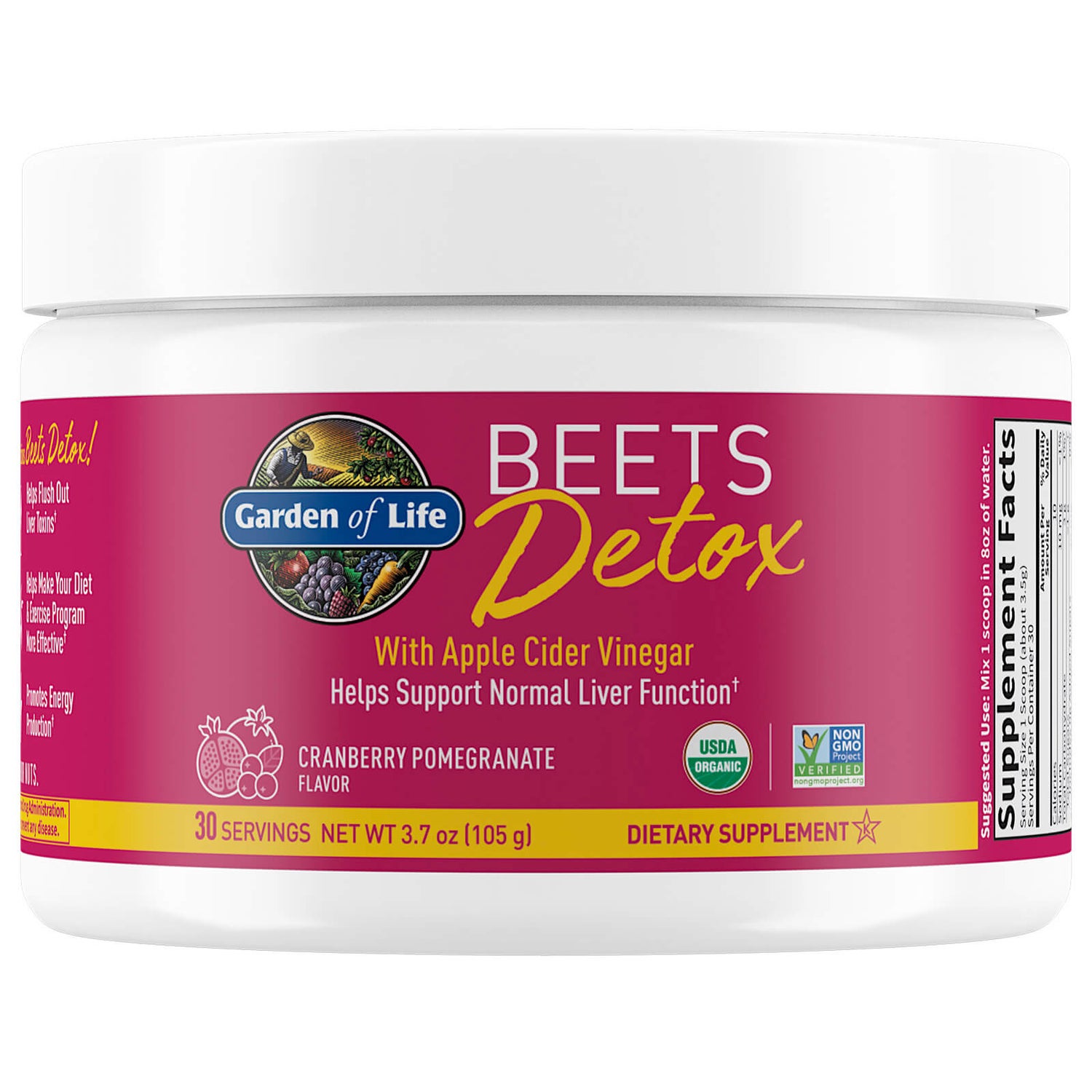 Poudre Detox Beets - Canneberge-grenade - 105 g