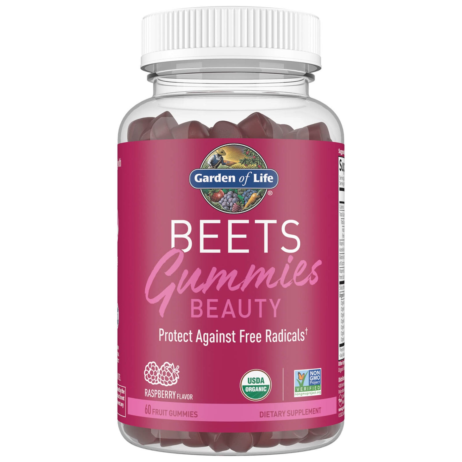 Organic Beets Beauty Gummies - Raspberry – 60 Gummies