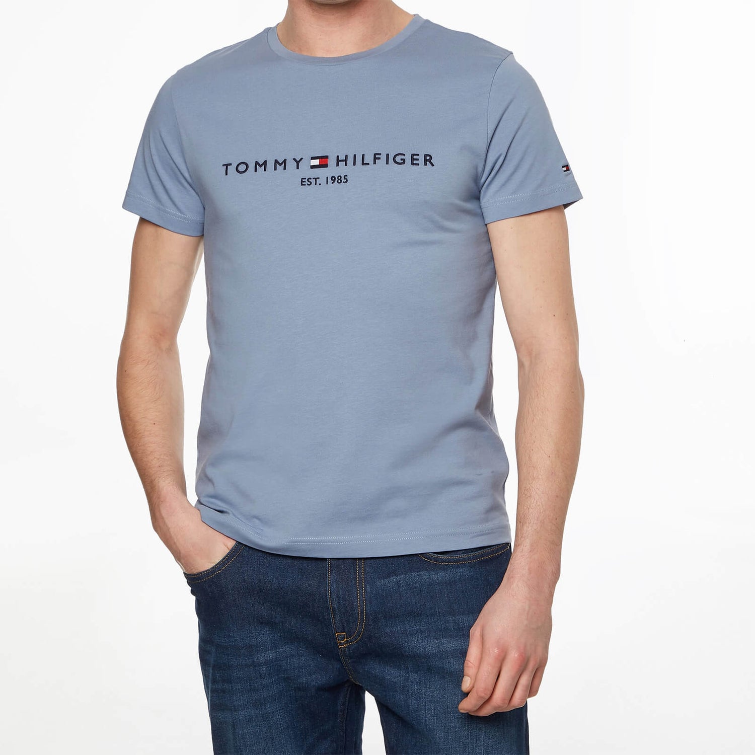 Tommy Hilfiger Men's Tommy Logo T-Shirt - Light Blue - M