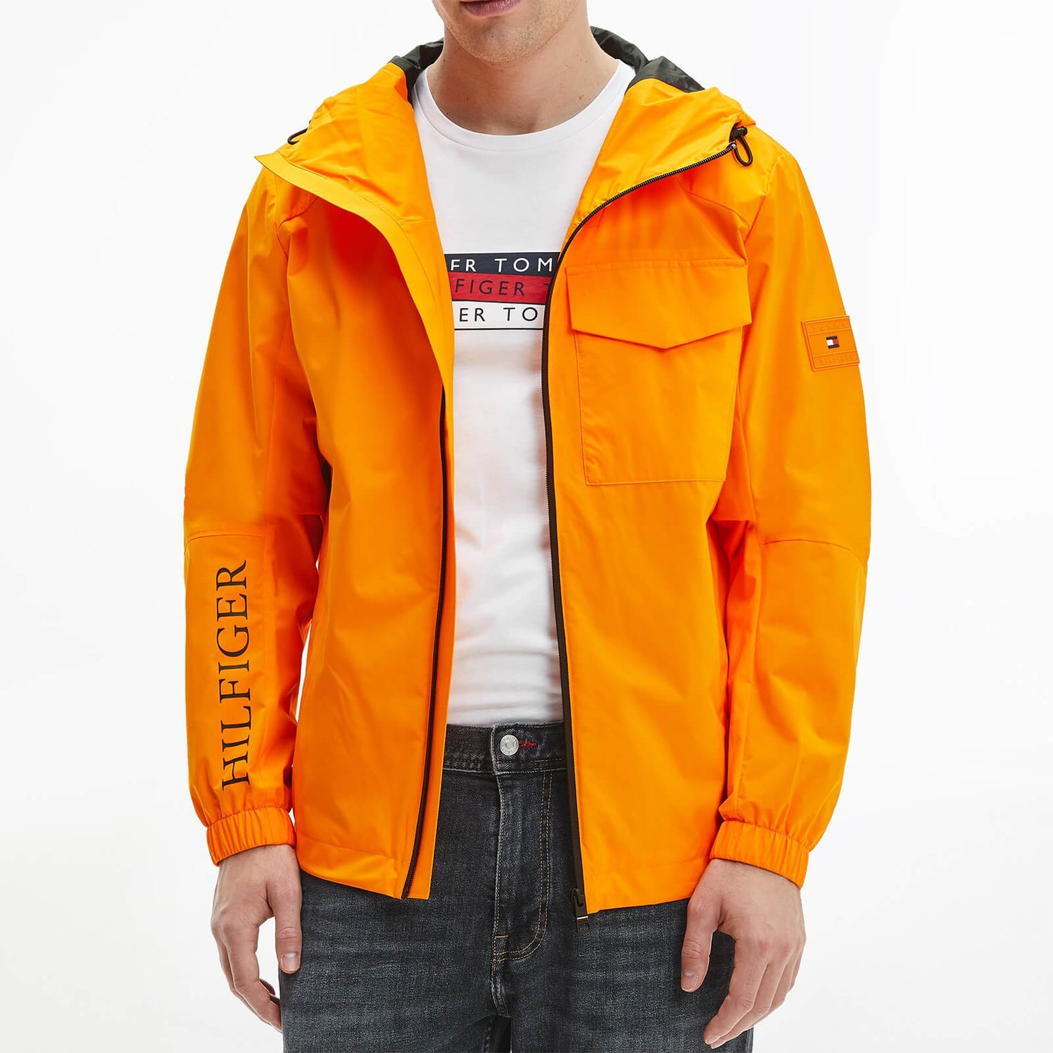 Tommy Hilfiger Men's Tech Hooded Jacket - Orange - S