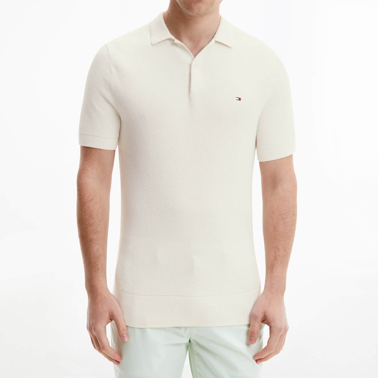 Tommy Hilfiger Men's Pique Structure Polo Shirt - White