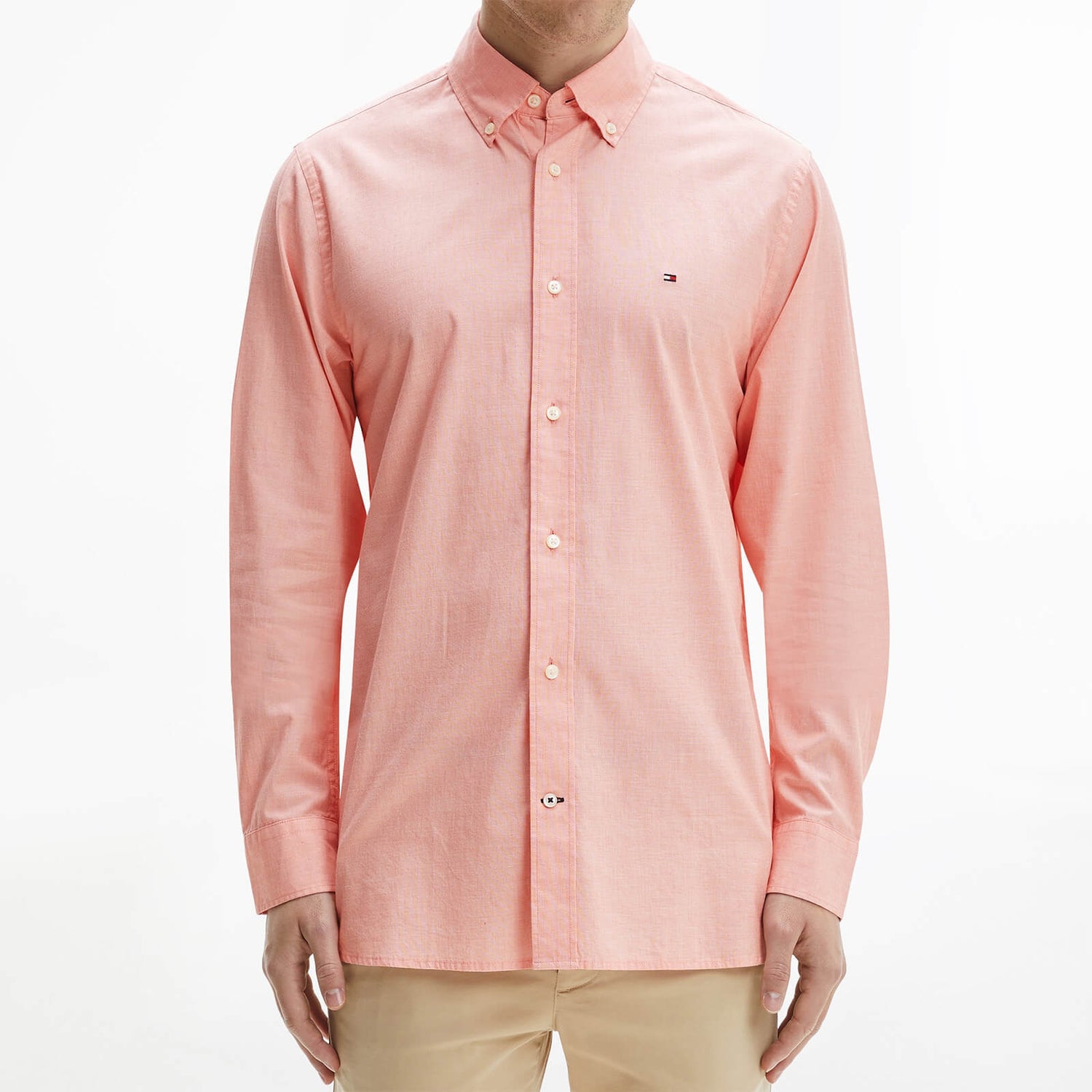 Tommy Hilfiger Men's Natural Soft Poplin Rf Shirt - Pink - M