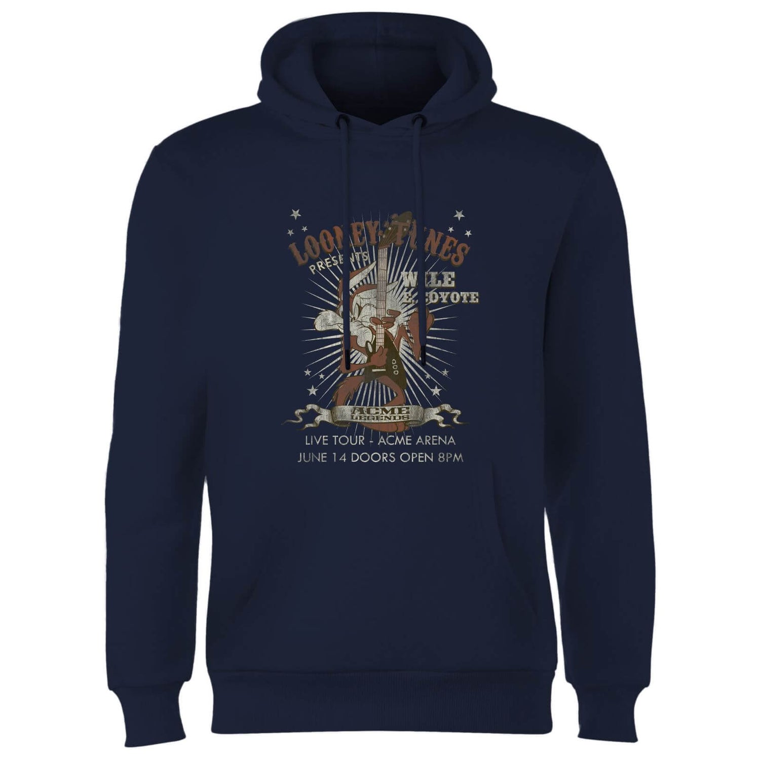 Looney Tunes Wile E Coyote Guitar Arena Tour Hoodie - Navy