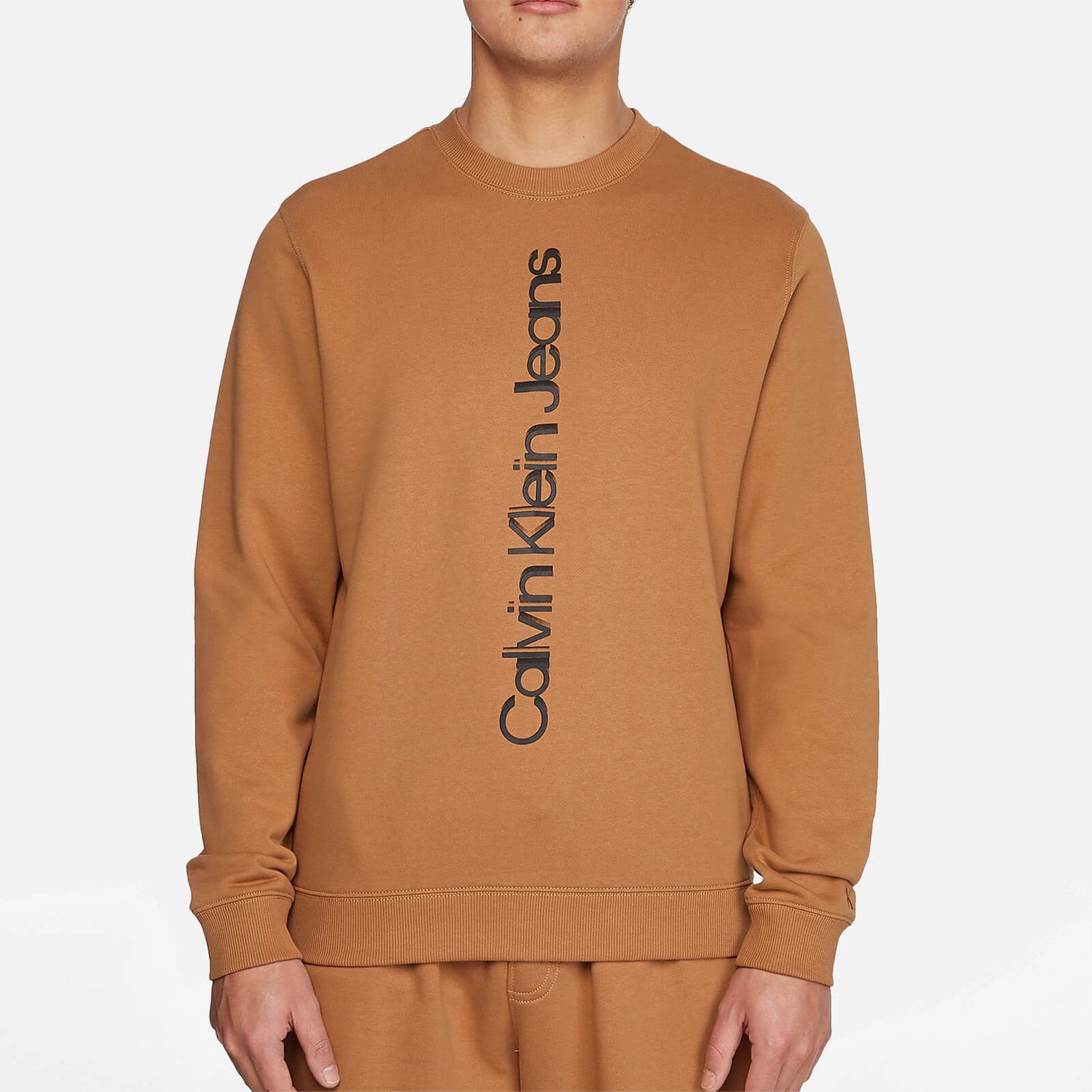 Calvin Klein Jeans Men's Institutional Crew Neck Sweatshirt - Tobacco Brown - S